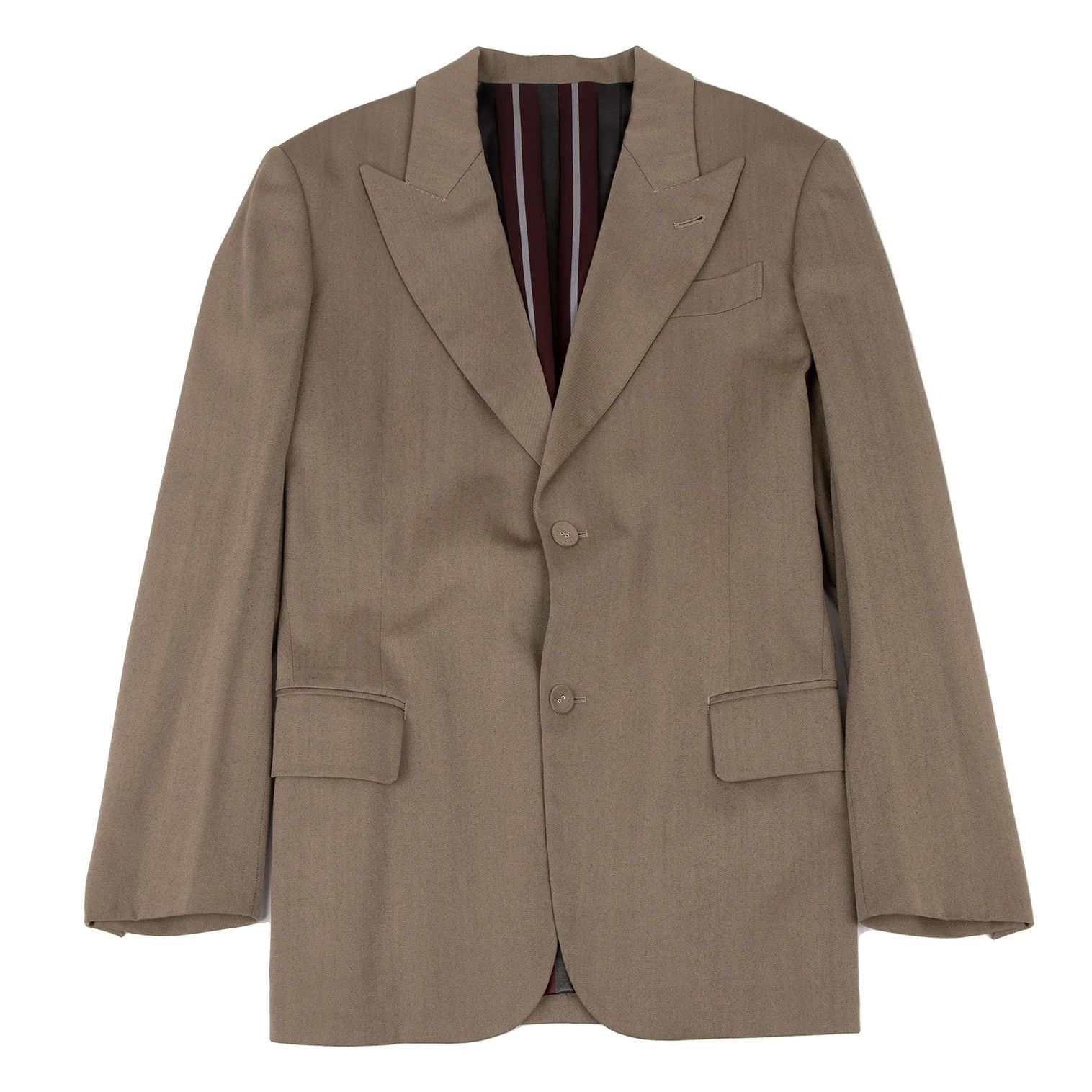 Jean Paul Gaultier Wool and Rayon Stripe 2B Jacket in Beige Size 48 Size US M / EU 48-50 / 2 - 1 Thumbnail