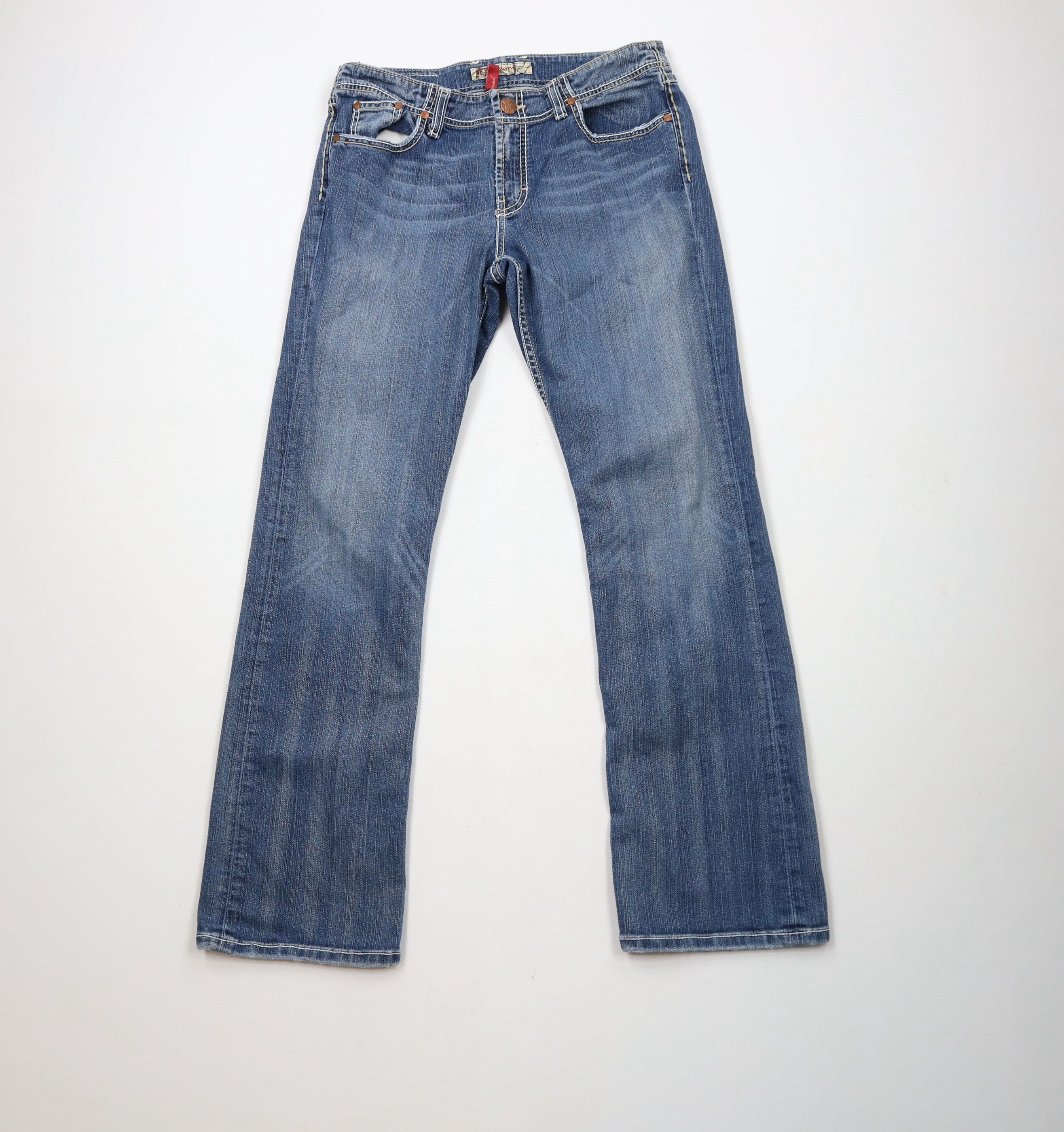 Vintage Buckle BKE Britni Stretch Flared Wide Leg Denim Jeans Blue Size 30" / US 8 / IT 44 - 1 Thumbnail