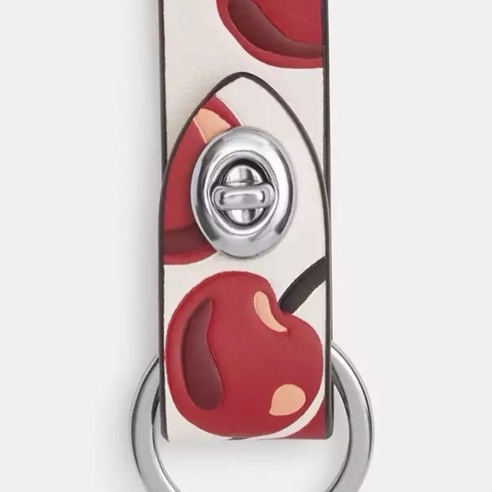 Coach NWT COACH CZ088 Trigger Bag Charm Cherry Leather Key Ring Size ONE SIZE - 6 Thumbnail