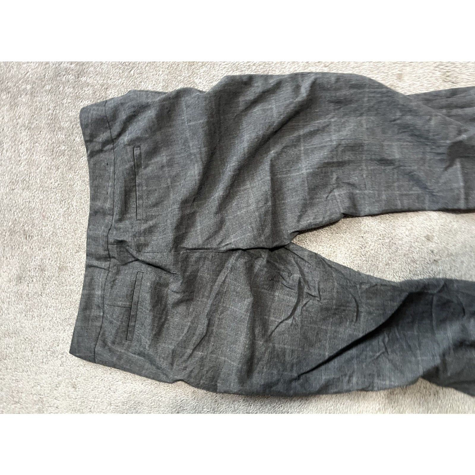 Banana Republic Banana Republic Pants Women 10 Martin Fit Gray Plaid Cotton Blend Wool Y2K Womens Size 32" / US 10 / IT 46 - 4 Thumbnail