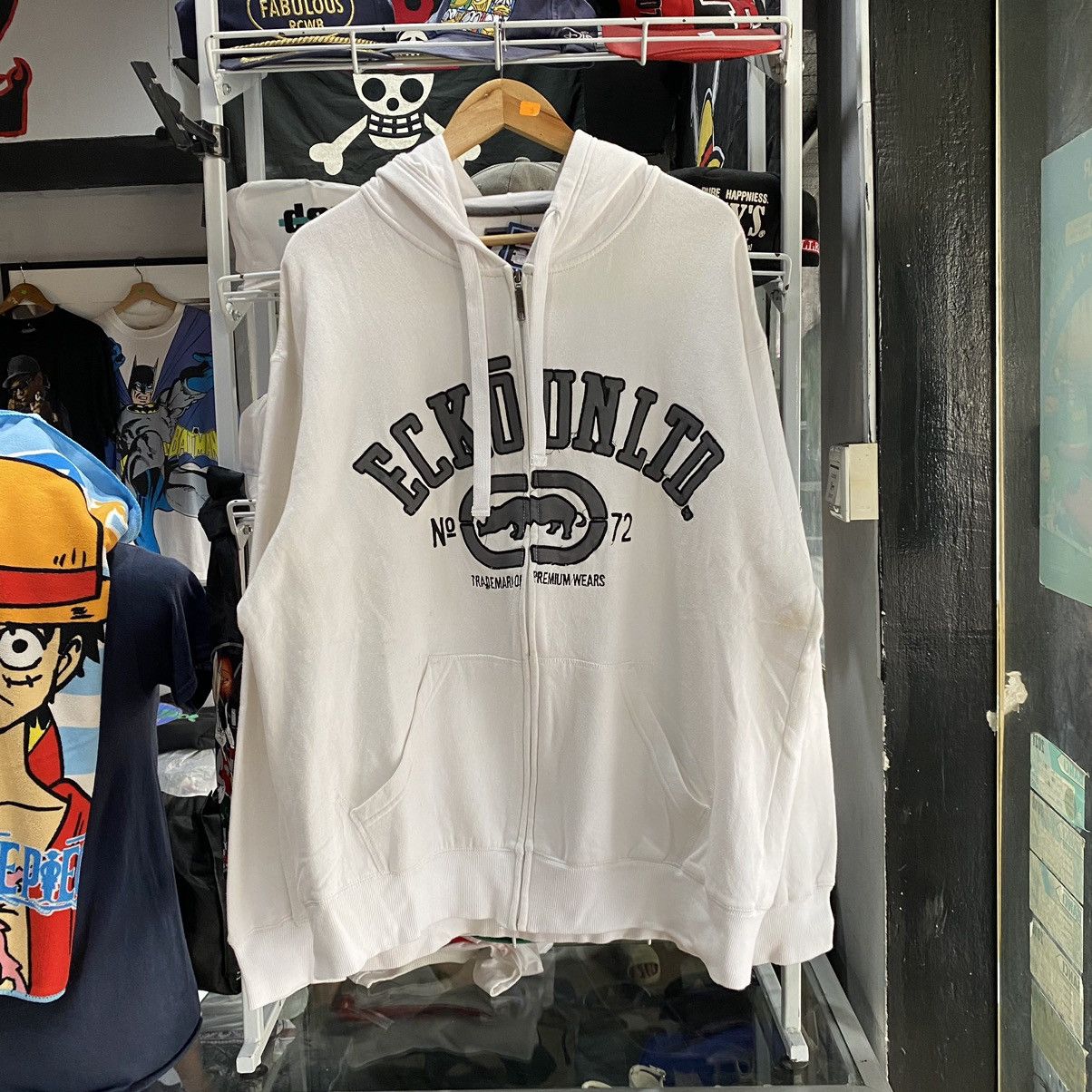 image of Crazy Y2K Ecko Unltd. Zip-Up Hoodie in White, Men's (Size 2XL)