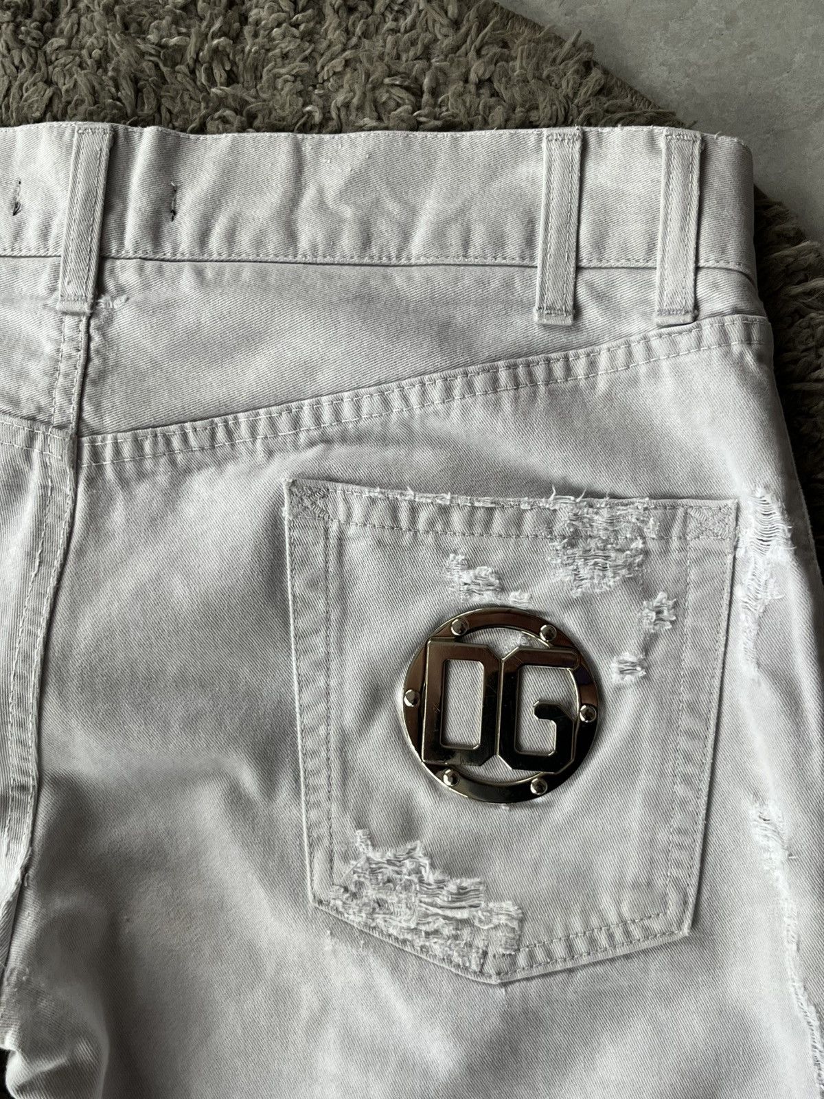 Dolce & Gabbana Vintage Pants Dolce&Gabbana White Avant Gard Luxury Size US 35 - 17 Thumbnail