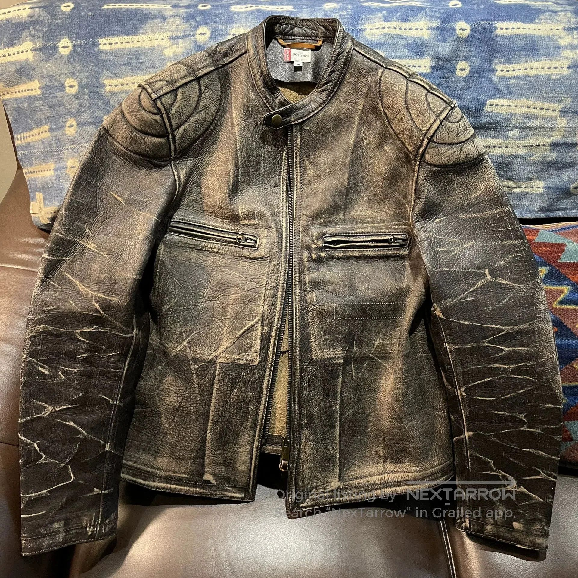 LVC Levi's Vintage Motorcycle Leather Jacket. Size US M / EU 48-50 / 2 - 1 Thumbnail
