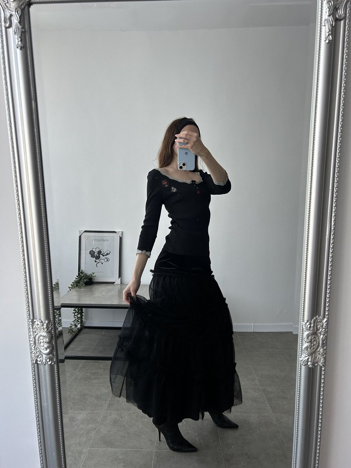 Compagnia Italiana Vintage Luxury Ruffle Skirt Goth Mesh