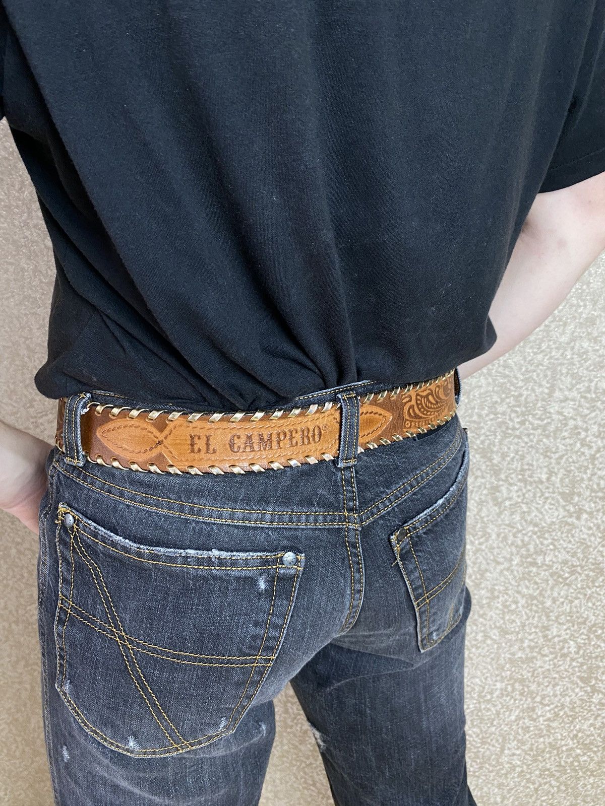 Designer × Leather × Vintage Leather Belt El Campero Very Rare 1987 Size ONE SIZE - 2 Thumbnail