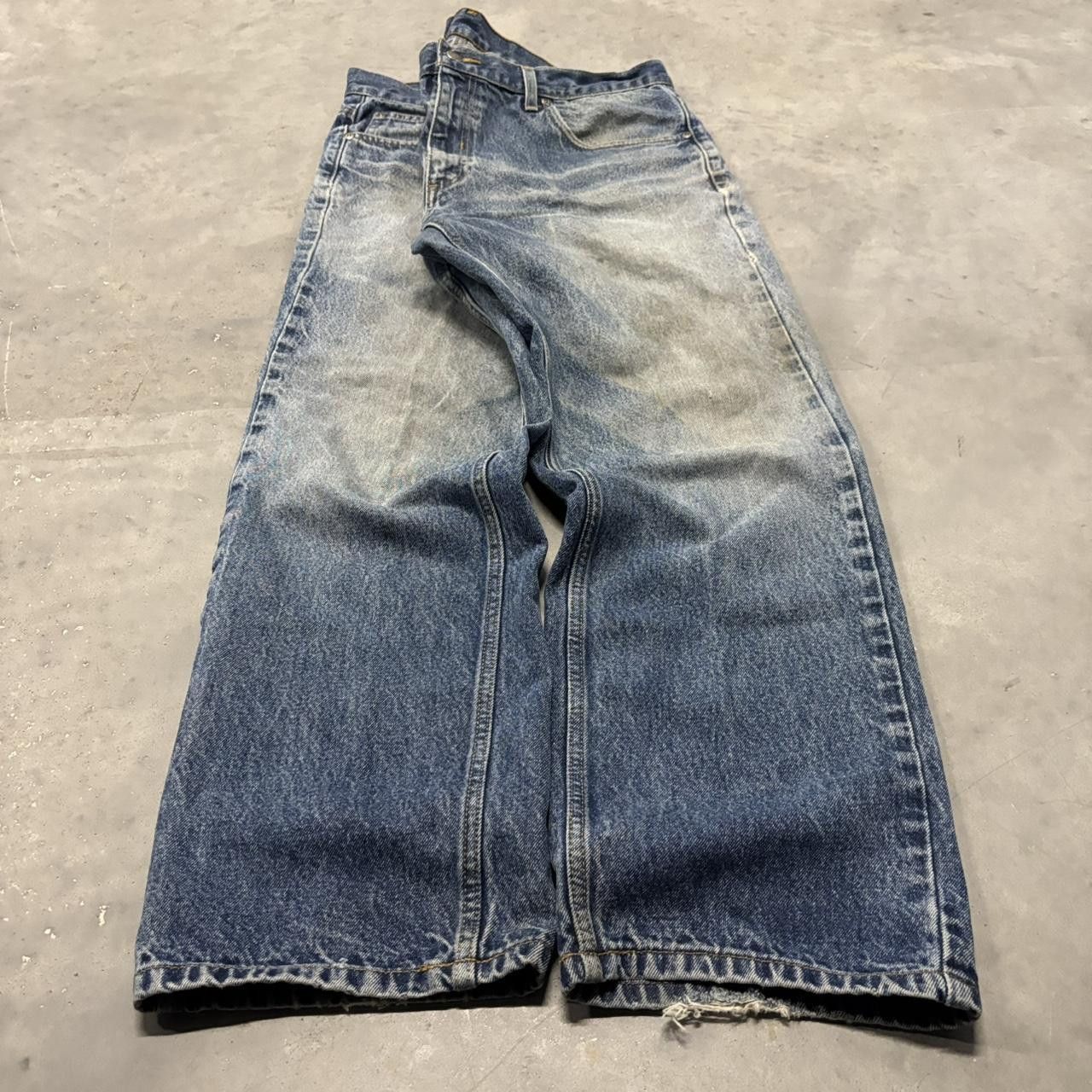 Japanese Brand × Vintage Crazy Vintage Y2K/2000s Grunge Faded Dark Wash Denim Jeans! Size US 36 / EU 52 - 3 Thumbnail