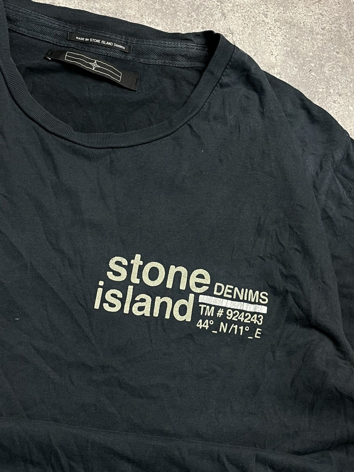 Stone Island Stone Island Denim Big Logo T Shirt Size US XL / EU 56 / 4 - 3 Thumbnail