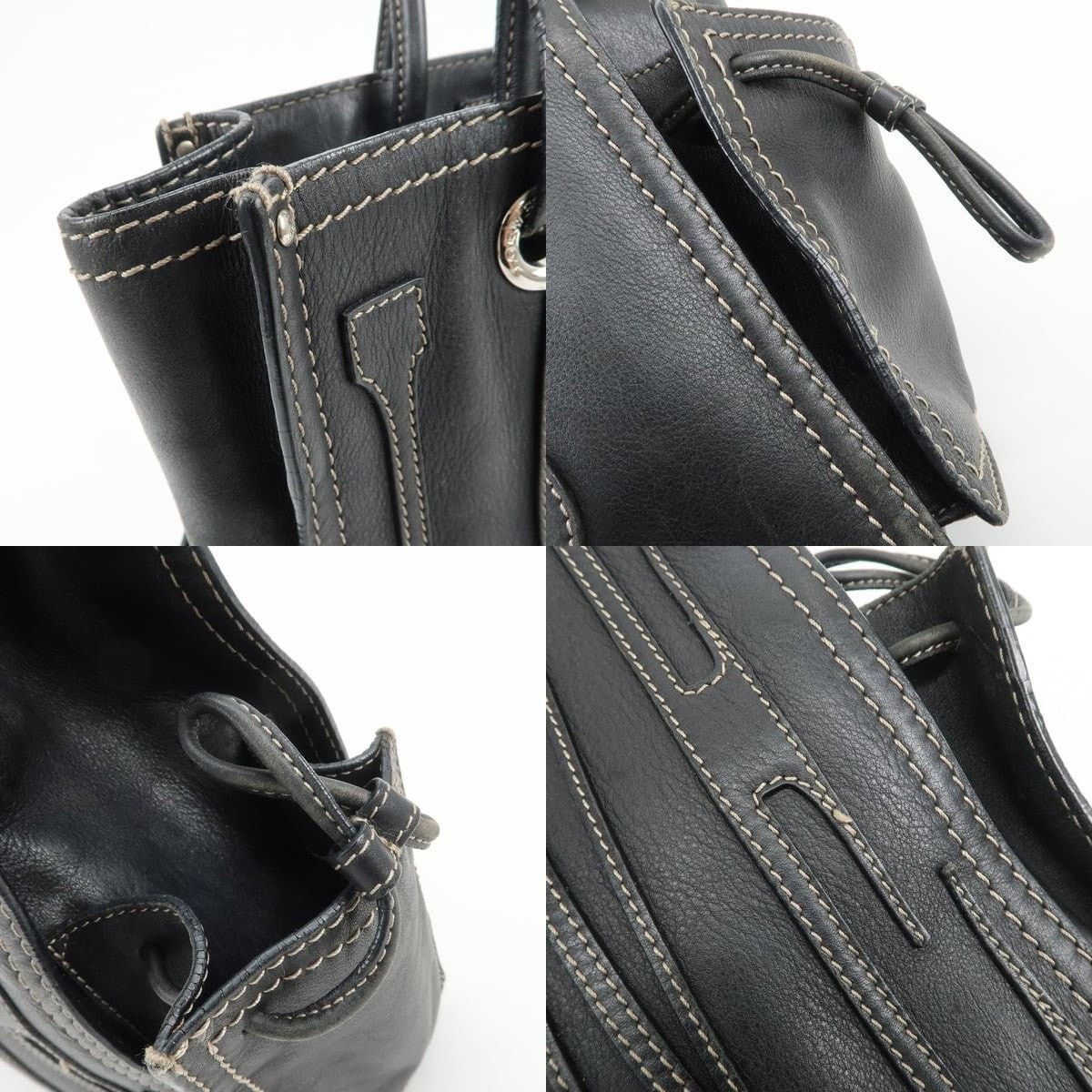 Loewe Loewe Anagram Calfskin Tote Black Size ONE SIZE - 6 Thumbnail