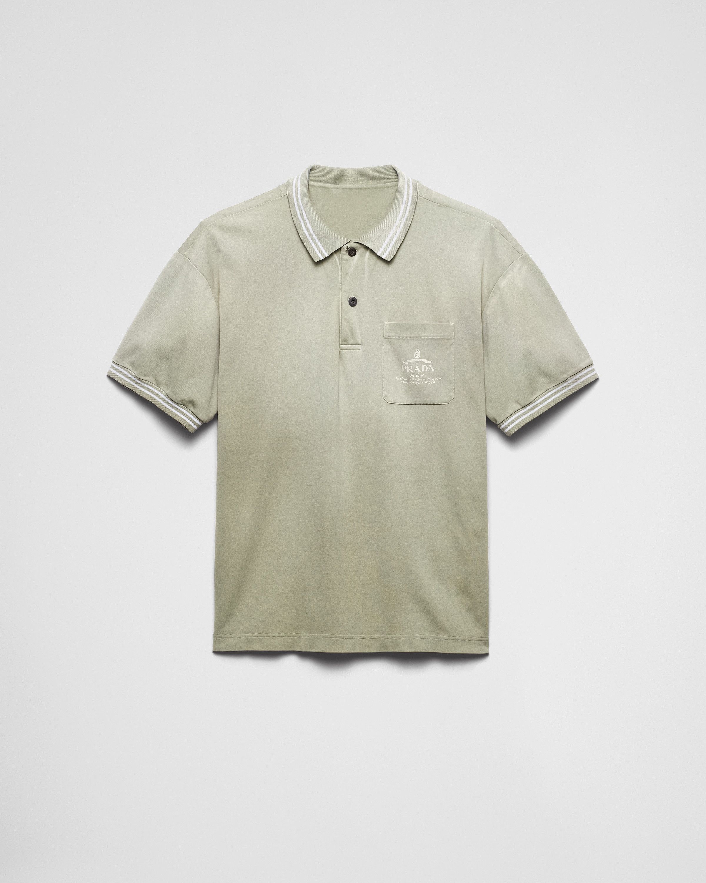 Prada o1bcso1str1025 Cotton Polo Shirt in Green Size US S / EU 44-46 / 1 - 1 Thumbnail