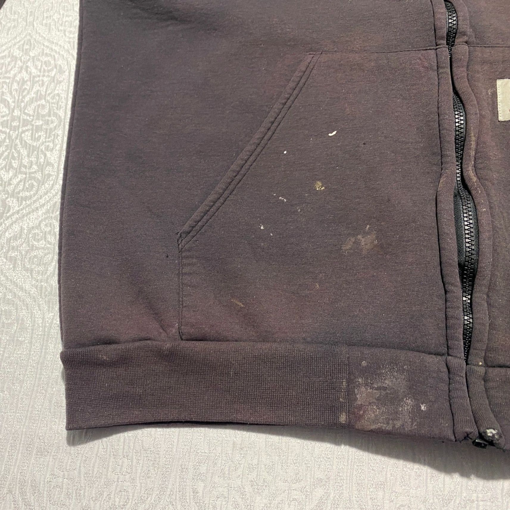 Carhartt VINTAGE Carhartt K131 BLK Thermal Lined Hoodie Mens XL Black Distressed Thrashed Size US XL / EU 56 / 4 - 3 Thumbnail