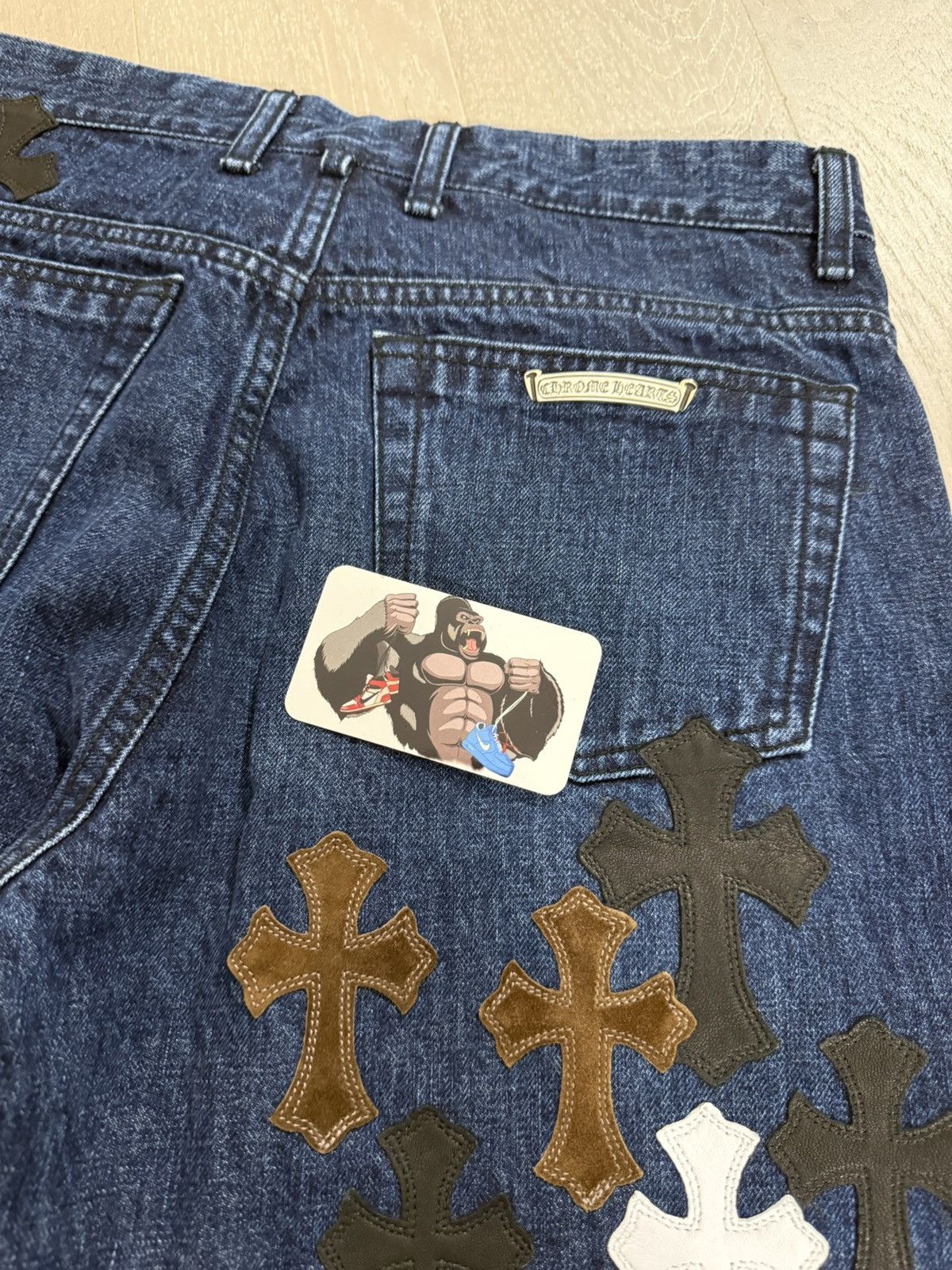 Chrome Hearts Chrome Hearts Indigo Fleur Denim Knee Cross Patch Jeans Size US 32 / EU 48 - 9 Thumbnail