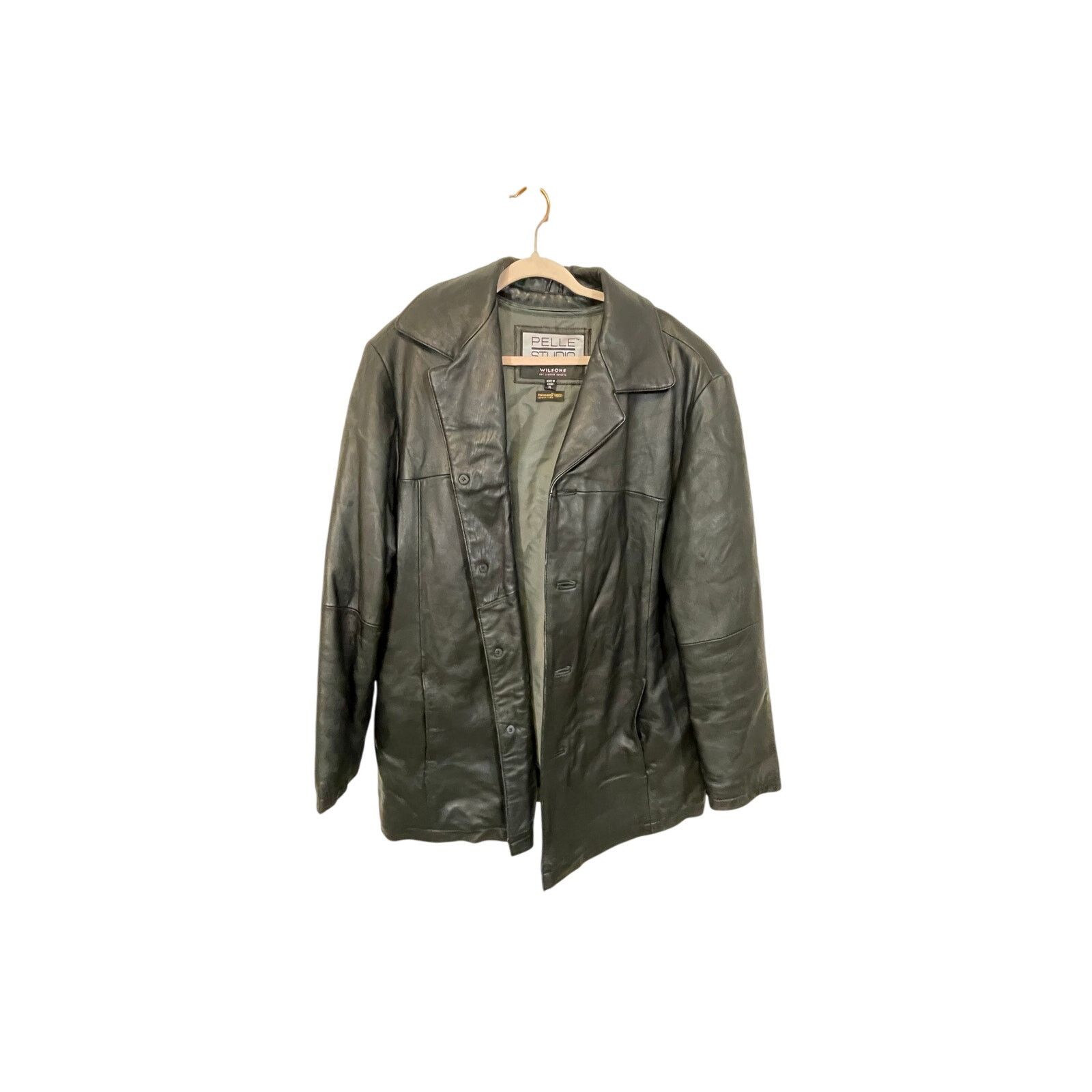 Wilsons Leather Pelle Studio Black Leather Jacket Men’s Vintage XL Western Size US XL / EU 56 / 4 - 1 Thumbnail