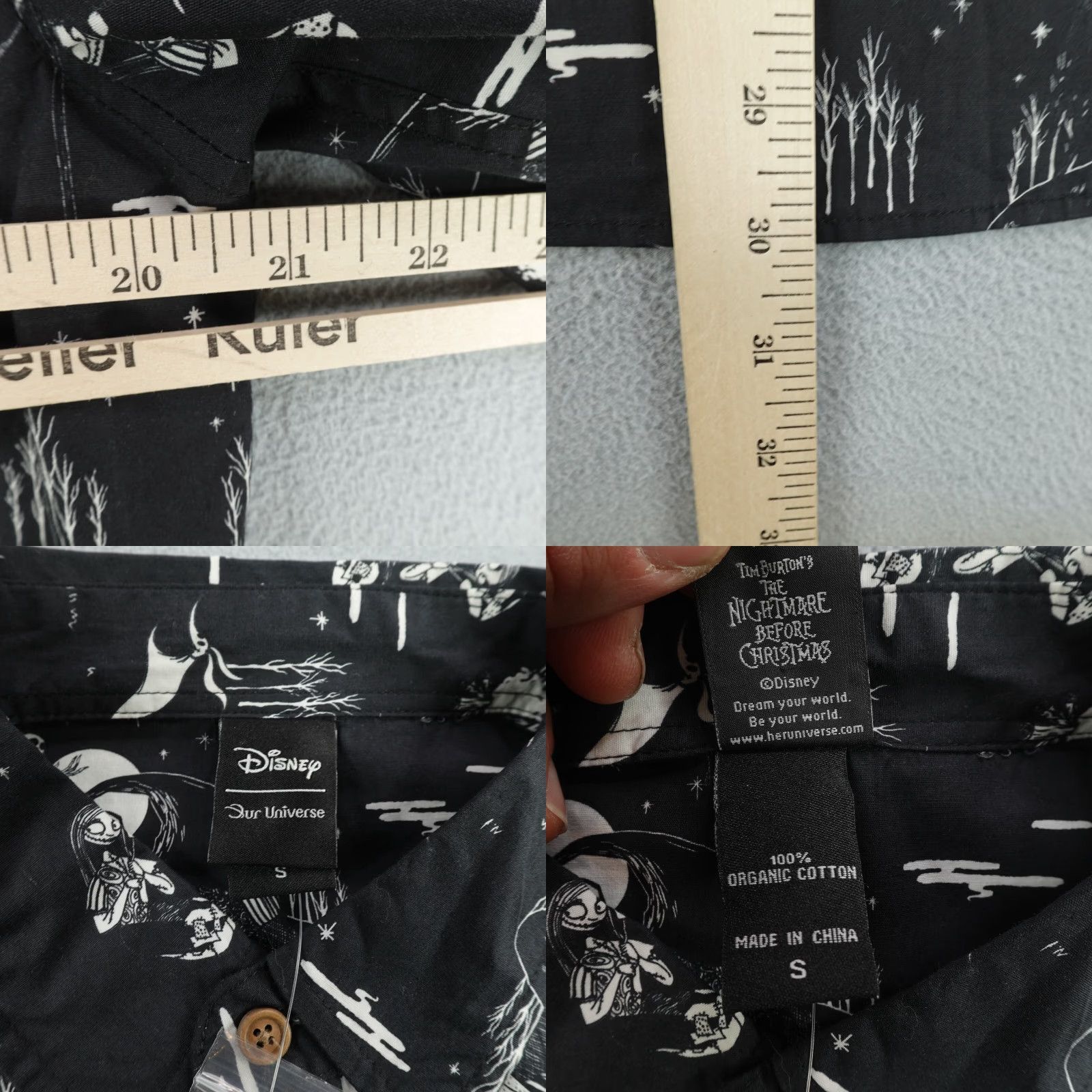 Disney VINTAGE Disney Shirt Button-Up Small Black Graphic Print Nightmare Before Christmas Mens Size US S / EU 44-46 / 1 - 8 Thumbnail