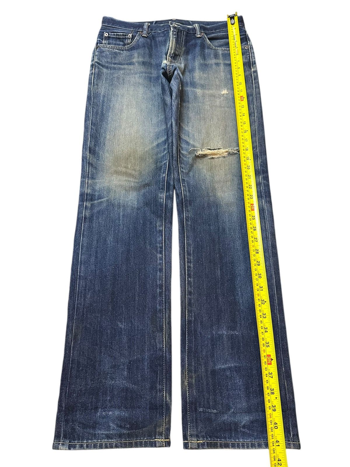 Uniqlo Vintage Japanese Uniqlo Mud Wash Faded Distress Style Jeans Size US 31 - 13 Thumbnail