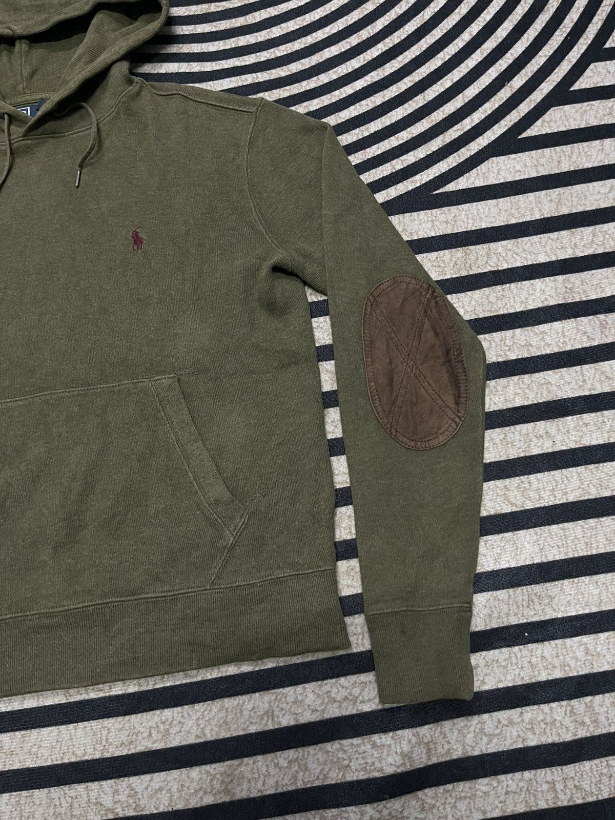 Polo Ralph Lauren 2000s POLO BY RALPH LAUREN SHEEP SUEDE ELBOW FADED HOODIE Size US M / EU 48-50 / 2 - 5 Thumbnail