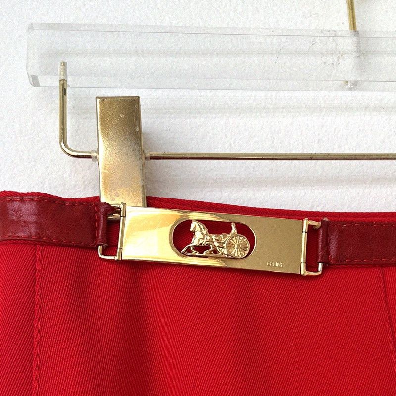 Celine Celine Vintage Carriage Buckle Belt Red Skirt Size 27" / US 4 / IT 40 - 8 Thumbnail