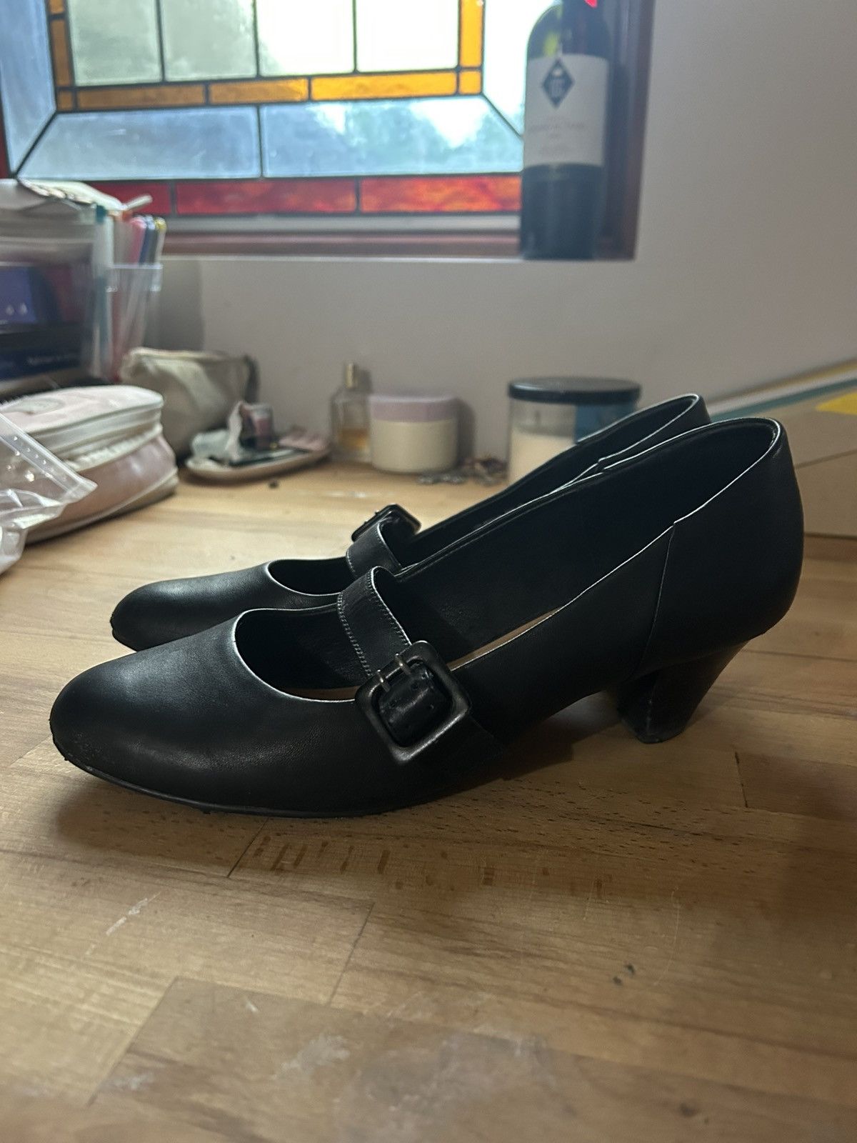 Vintage Black Mary Jane Heels – FEMINA – Size 10 – Genuine Leather Size US 10 / IT 40 - 1 Thumbnail
