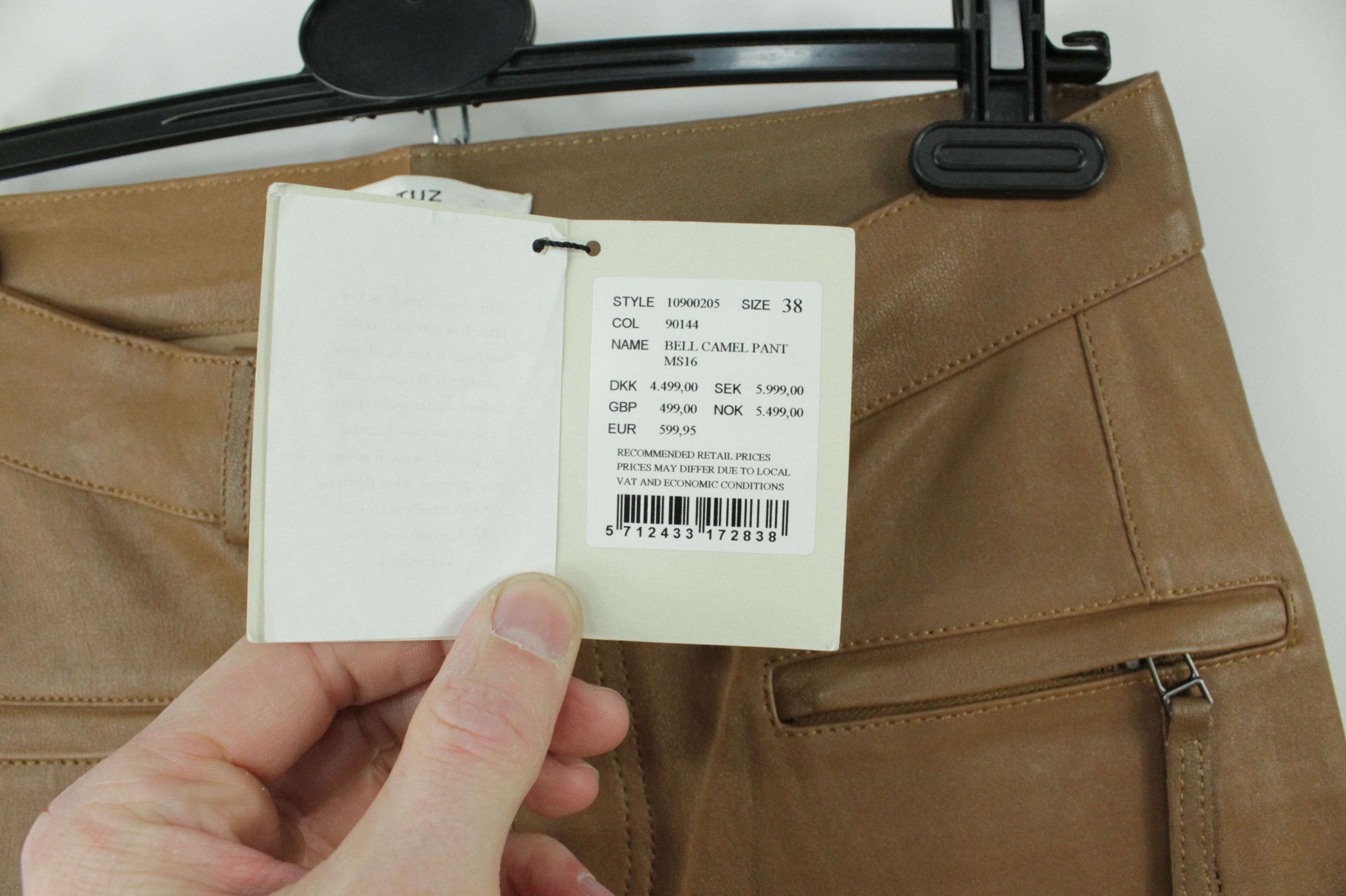 Designer × Genuine Leather × Gestuz Gestuz Brown Leather Slim Fit Bell Women's Pants Size 27" / US 4 / IT 40 - 4 Thumbnail