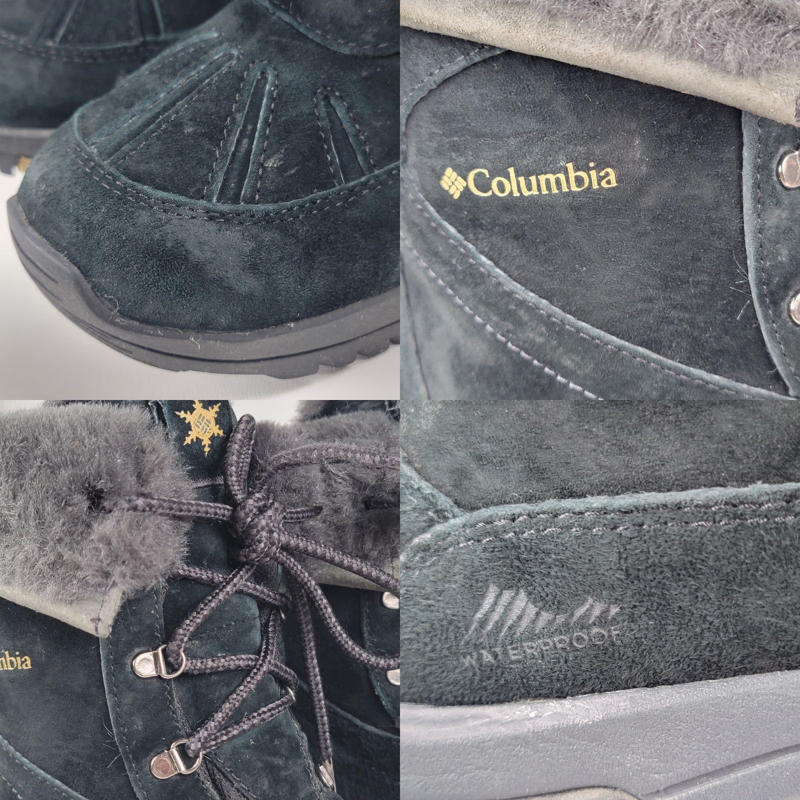 Vintage Columbia Lavela Waterproof Winter Boot Women's 6 US Black Suede Lace Up Mid-Calf Waterproof Rubber Outsole Snow Boot Size US 4 / IT 34 - 9 Thumbnail