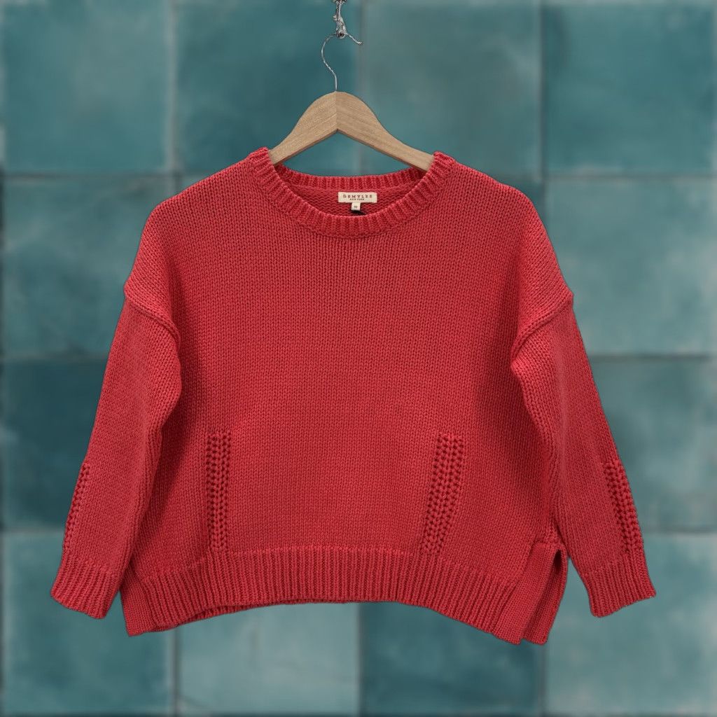 Vintage DEMYLEE Sweater Womens XS Pink 100% Cotton Crew Neck Chunky Knit Pullover Boxy Shirt Womens XS Pink 100% Cotton Crew Neck Chunky Knit Pullover Boxy Size XS / US 0-2 / IT 36-38 - 1 Thumbnail