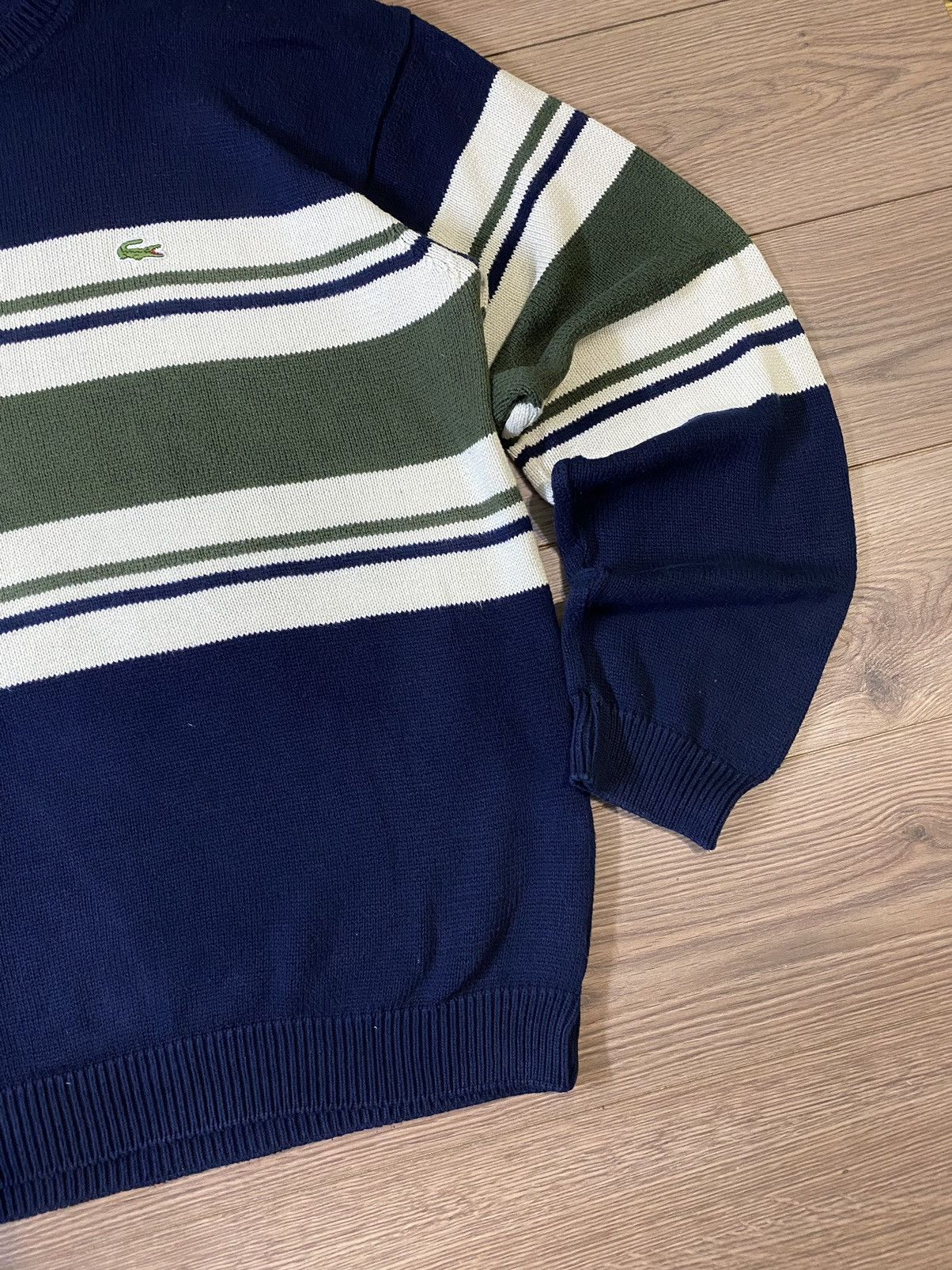 Lacoste × Vintage Vintage Lacoste Striped Knit Sweater Size 8 Size US XXL / EU 58 / 5 - 5 Thumbnail