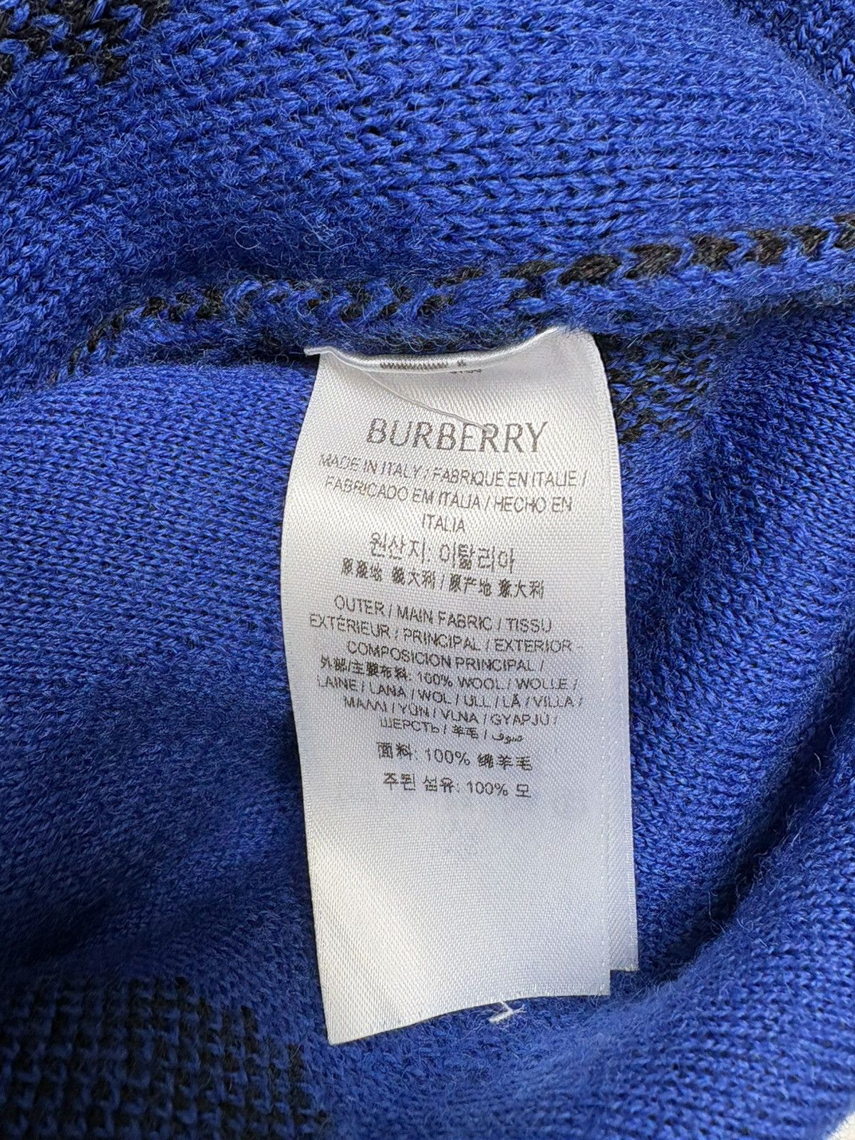 Burberry Burberry Men’s Argyle Wool Sweater, Blue/Black Size US L / EU 52-54 / 3 - 5 Thumbnail