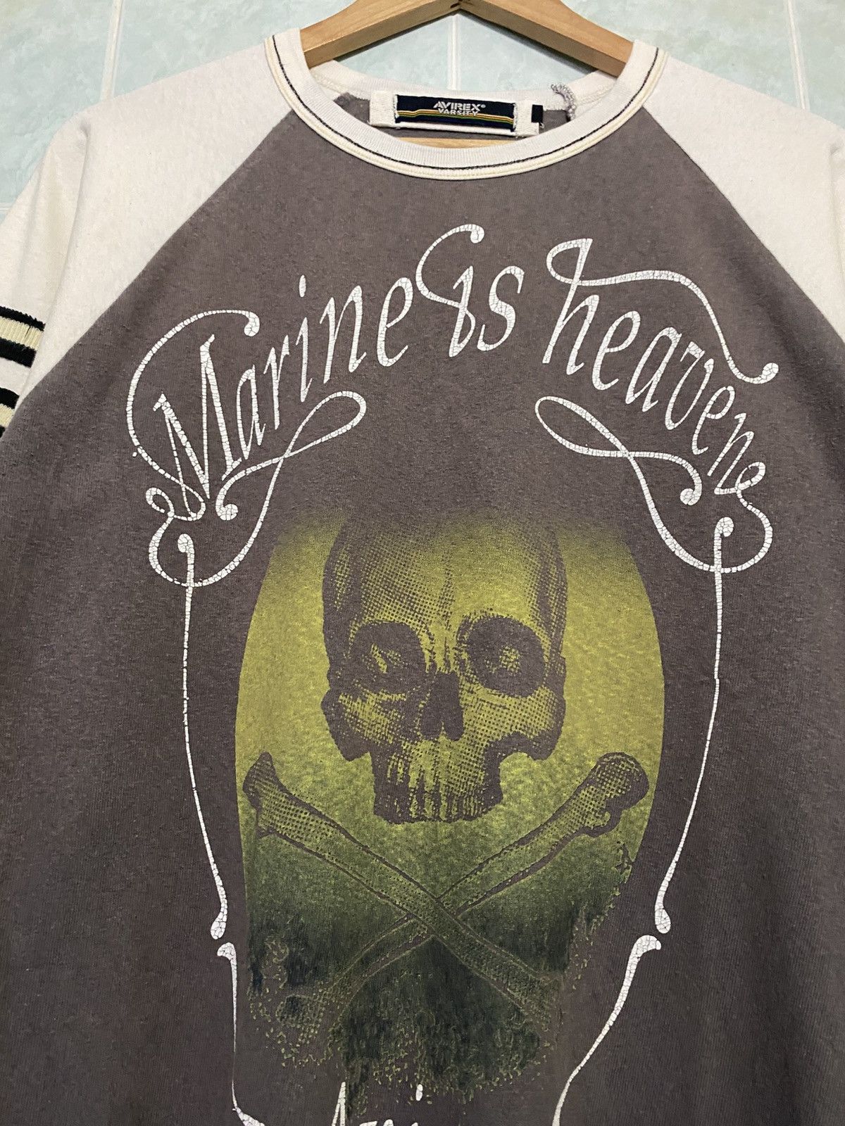 Avirex × Vintage Vintage 90s Avirex Varsity Marine Is Heaven Toxic Skull Size US M / EU 48-50 / 2 - 2 Thumbnail