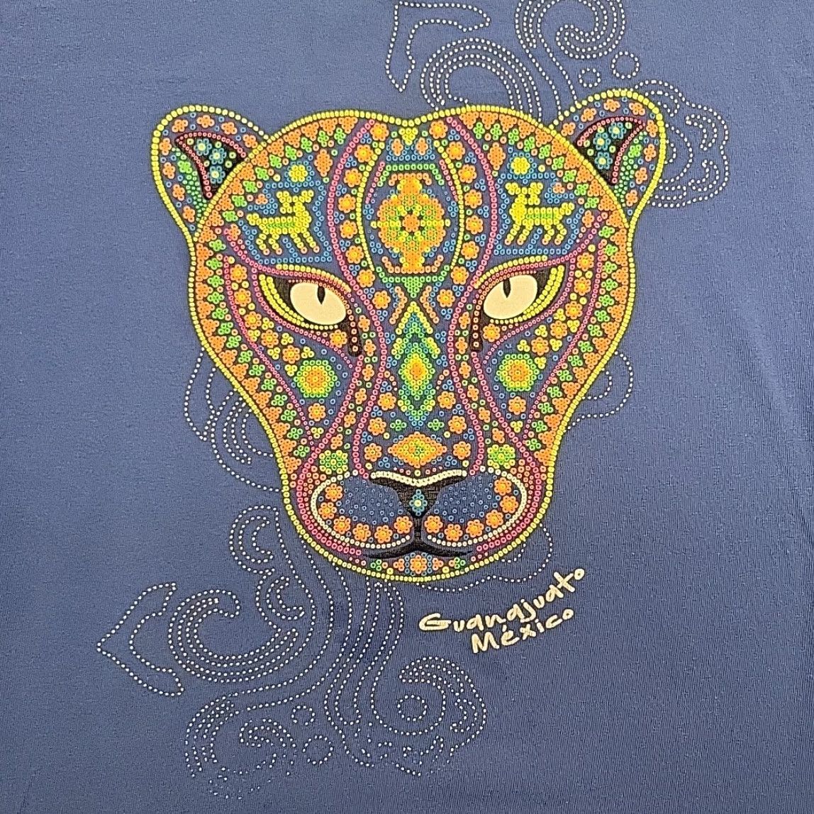 Vintage VINTAGE Karacool Nature Shirt Men S Blue Jaguar Festival Mexico Huichol Art Boho Cat Shirt Mens S Blue Jaguar Festival Mexico Huichol Art Boho Cat Size US S / EU 44-46 / 1 - 3 Thumbnail