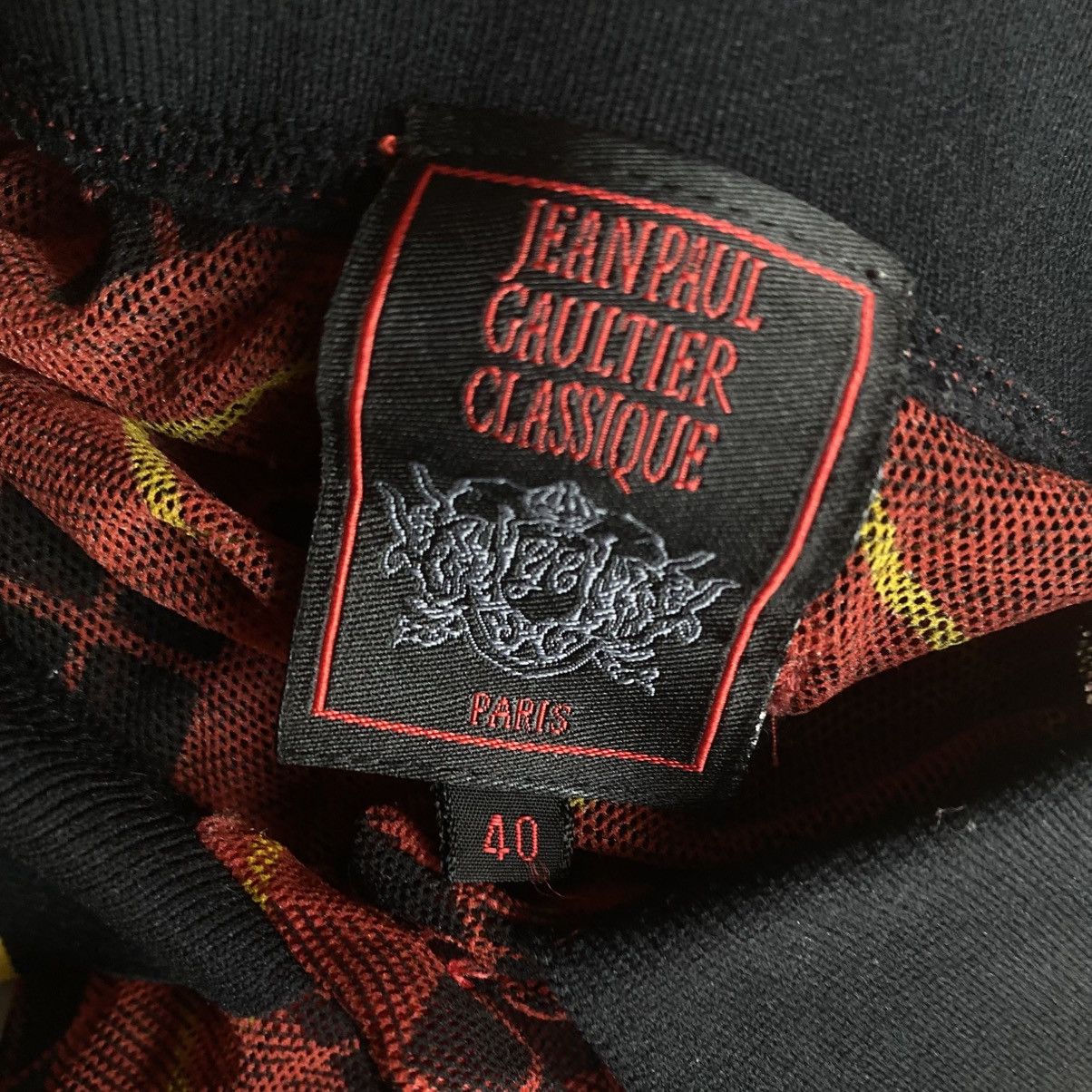 Jean Paul Gaultier Vintage JPG Sheer Mesh Red Plaid Buttons Up Shirt Size M / US 6-8 / IT 42-44 - 7 Thumbnail