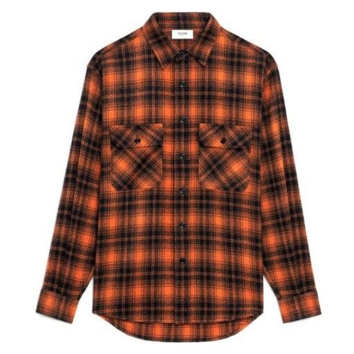 Celine Celine Mens Oversized Check Wool Flannel Shirt Jacket Size US M / EU 48-50 / 2 - 1 Thumbnail