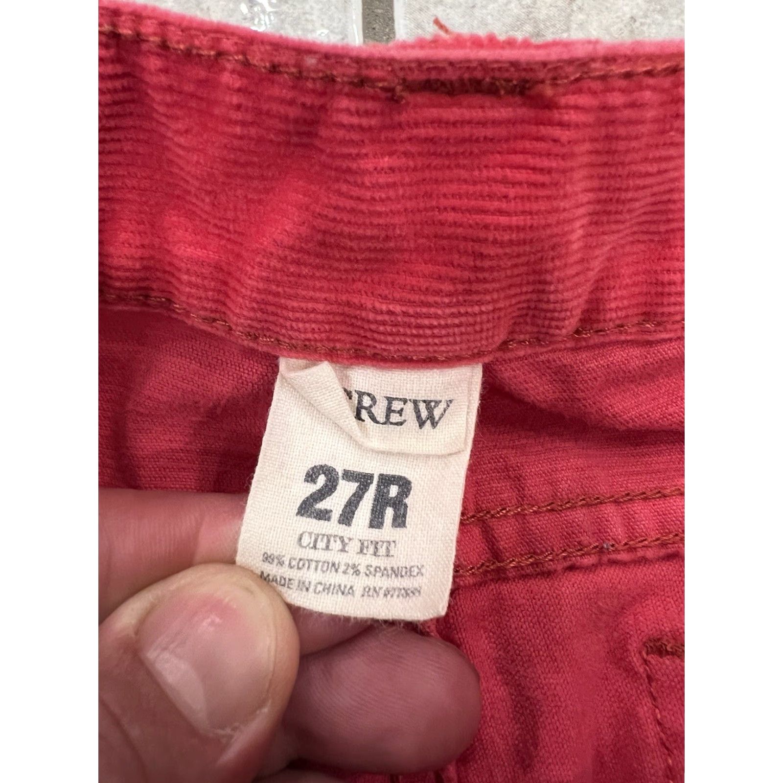 J.Crew J.CREW City Fit Corduroy Pants Women 27R Straight Slim Inseam 32 Bright Peach Pink Casual Workwear Size 27" / US 4 / IT 40 - 5 Thumbnail