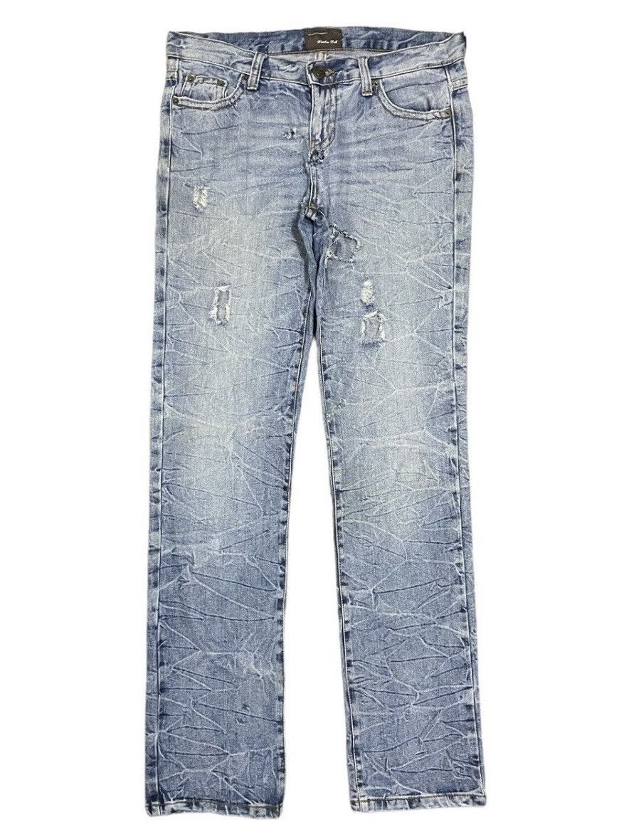 image of Archival Clothing x Vintage Japanese Streetstyle Ripped Destroyed Punk Jeans in Denim (Size 33)