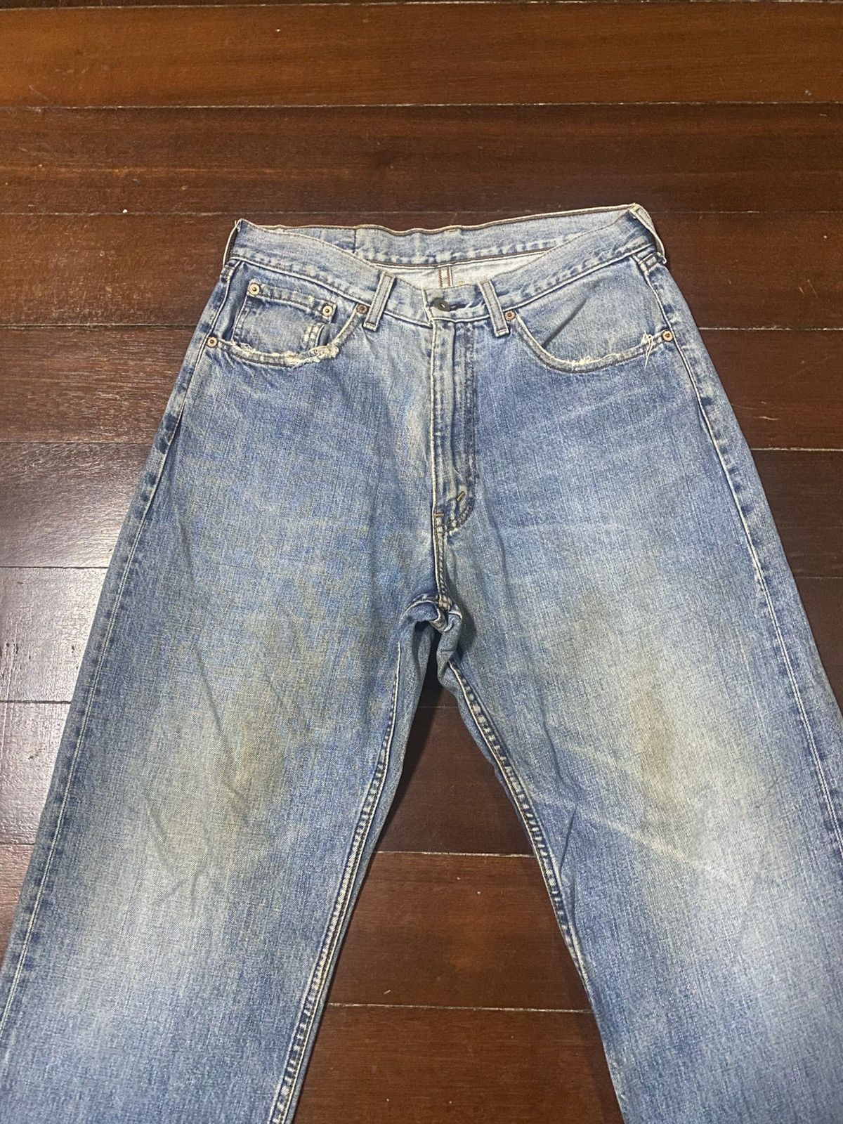 Levi's Vintage y2k Levis 504 Selvedge Distressed baggy wide Denim Size US 32 / EU 48 - 6 Thumbnail