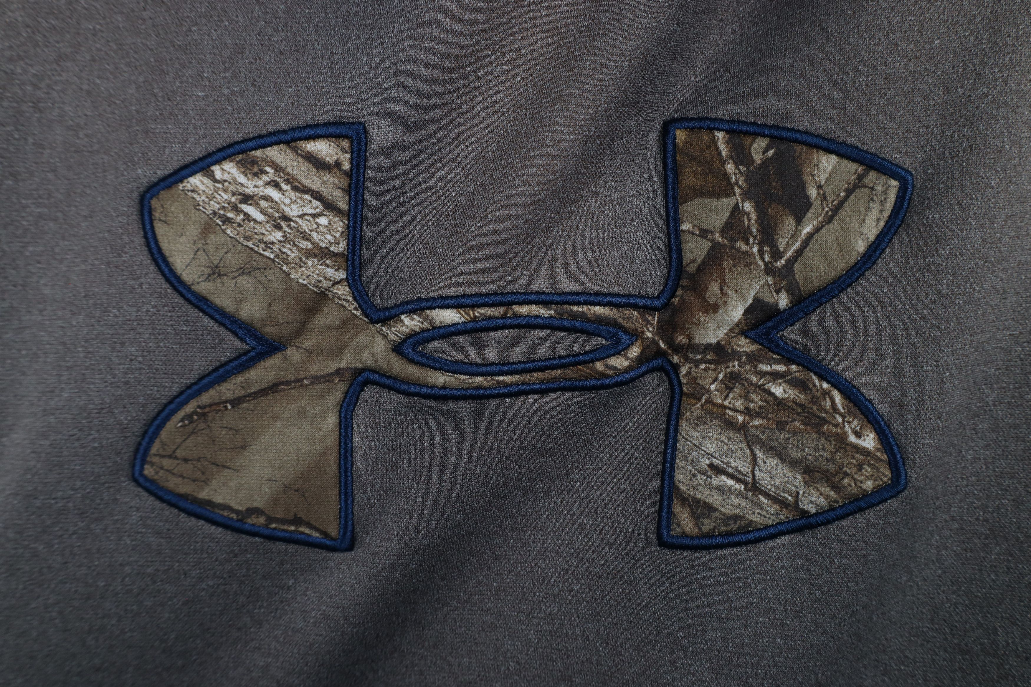 Under Armour × Vintage Under Armour Camouflage Big Logo Hoodie Sweatshirt Gray Size US L / EU 52-54 / 3 - 9 Thumbnail