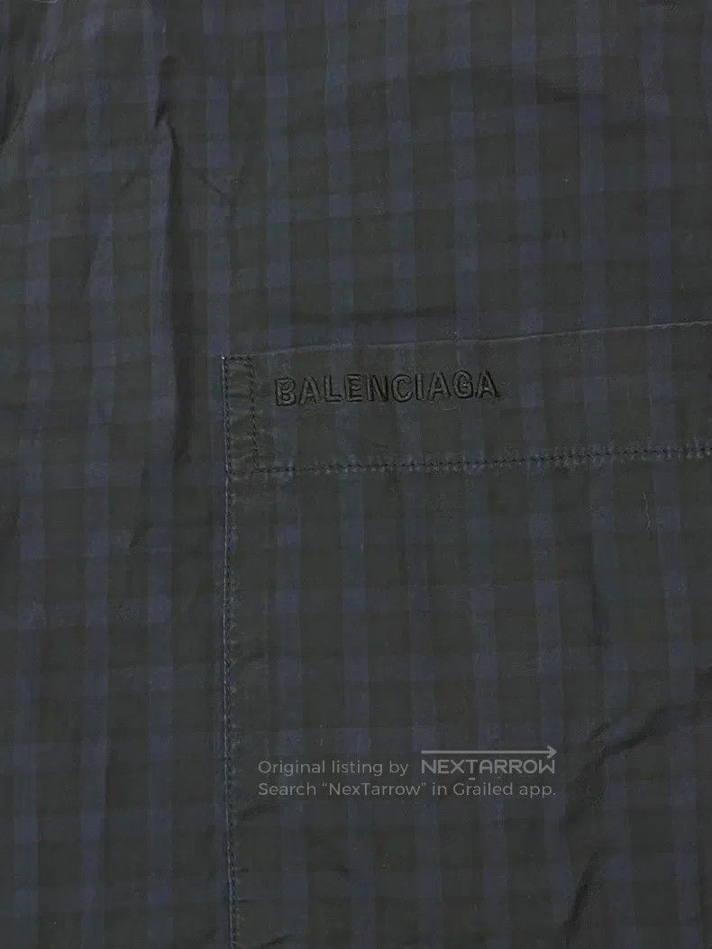 Balenciaga Balenciaga size 38 Plaid Embroidered Logo Shirt Long Sleev Size US M / EU 48-50 / 2 - 3 Thumbnail