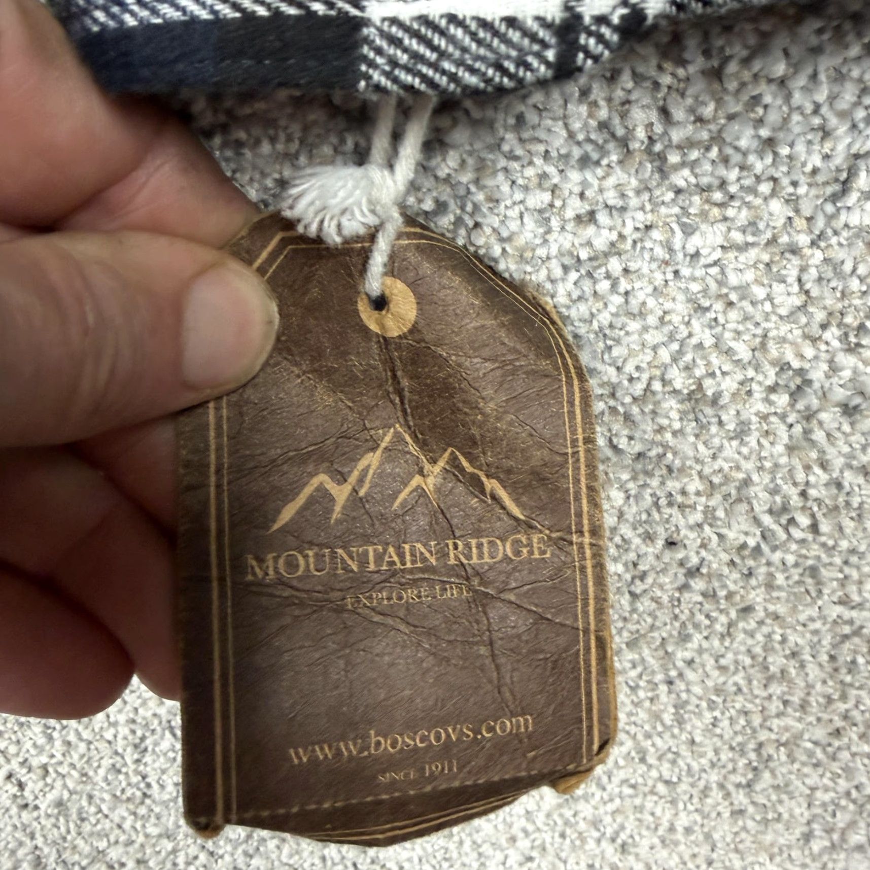 Vintage Mountain Ridge Mens L Navy Plaid Hooded Sherpa Lined Flannel 90s Jacket Hoodie Parka Coat Pattern: Plaid VINTAGE? Size US L / EU 52-54 / 3 - 3 Thumbnail