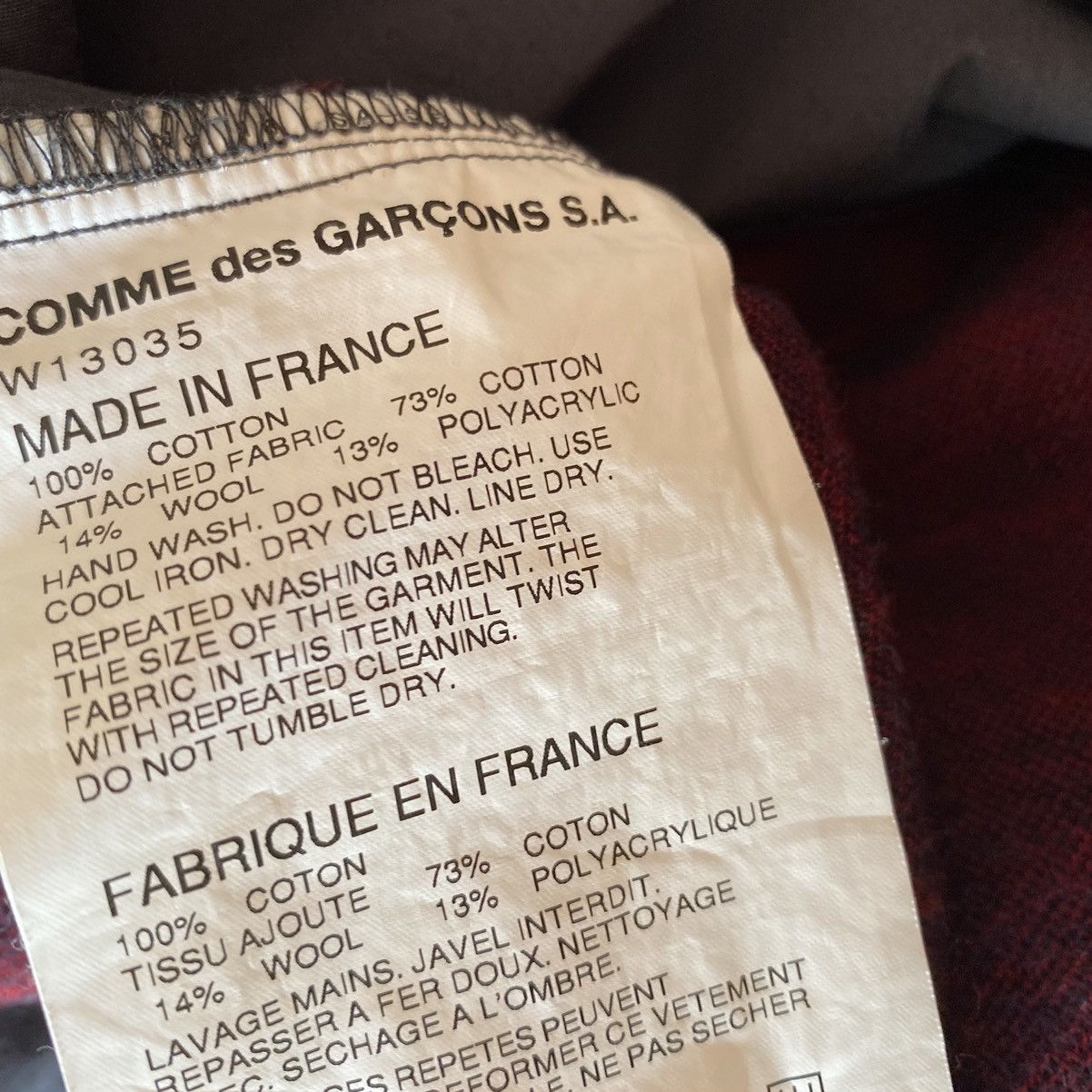 Comme des Garcons Comme Des Garcons Front Plaid Shirt Size US S / EU 44-46 / 1 - 6 Thumbnail