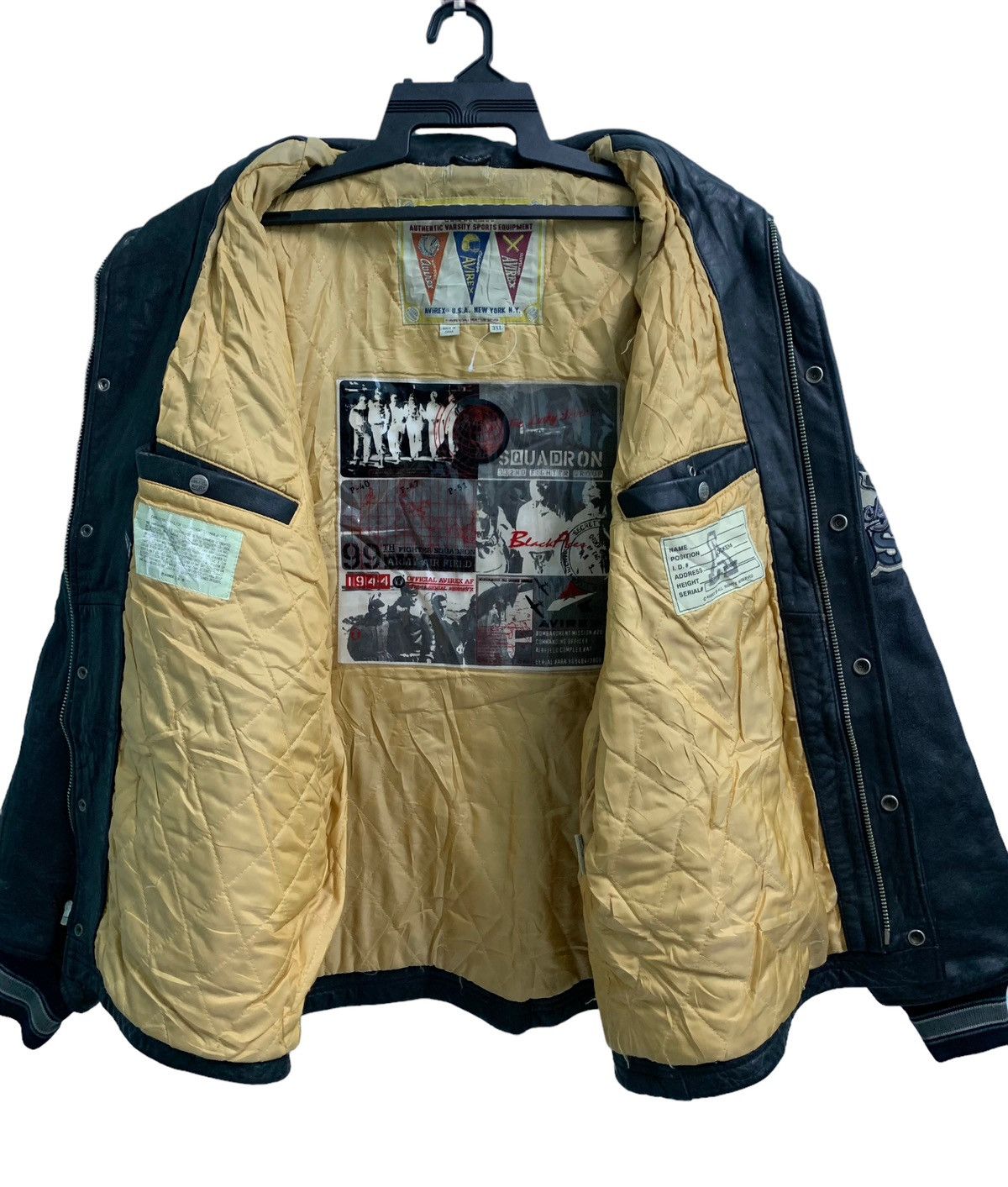 Avirex 🔥Vintage Avirex Black Aces (Oversized 3XL) Leather Jacket Size US XXL / EU 58 / 5 - 2 Thumbnail