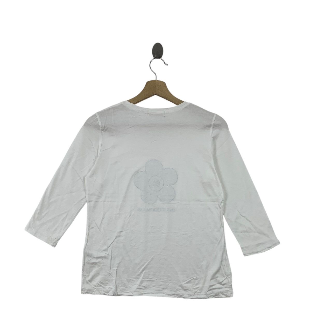 Vintage ENRICO DOMANI JAPAN Bling Embossed Floral Logo Tee Shirt Size XS / US 0-2 / IT 36-38 - 4 Thumbnail