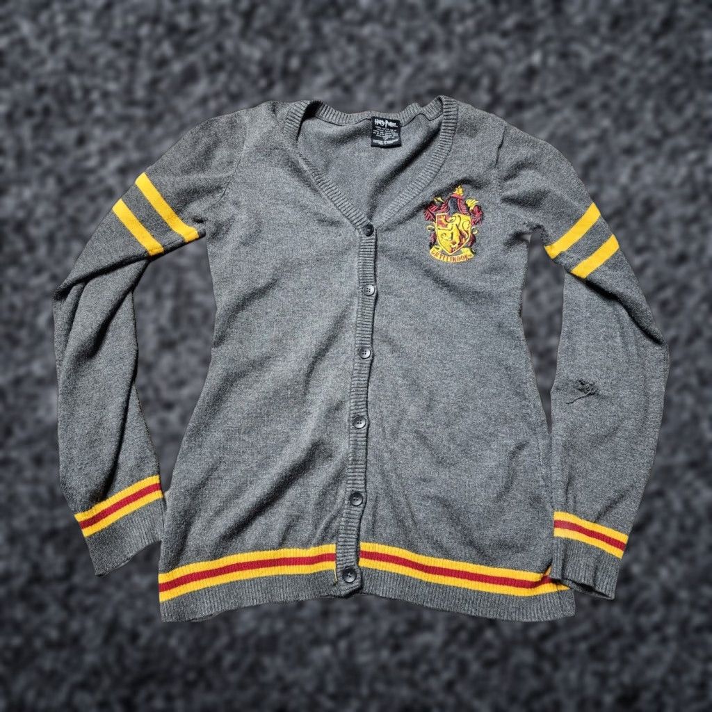 Vintage Harry Potter Cardigan Womens M Grey Griffindor Class Distressed Size M / US 6-8 / IT 42-44 - 1 Thumbnail