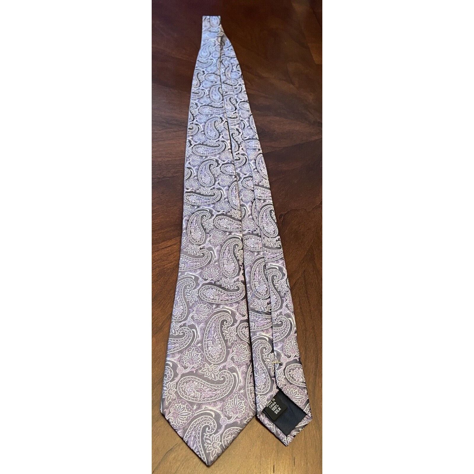 Joseph Abboud Joseph Abboud Purple Gray 100% Silk Made In China Size ONE SIZE - 3 Thumbnail