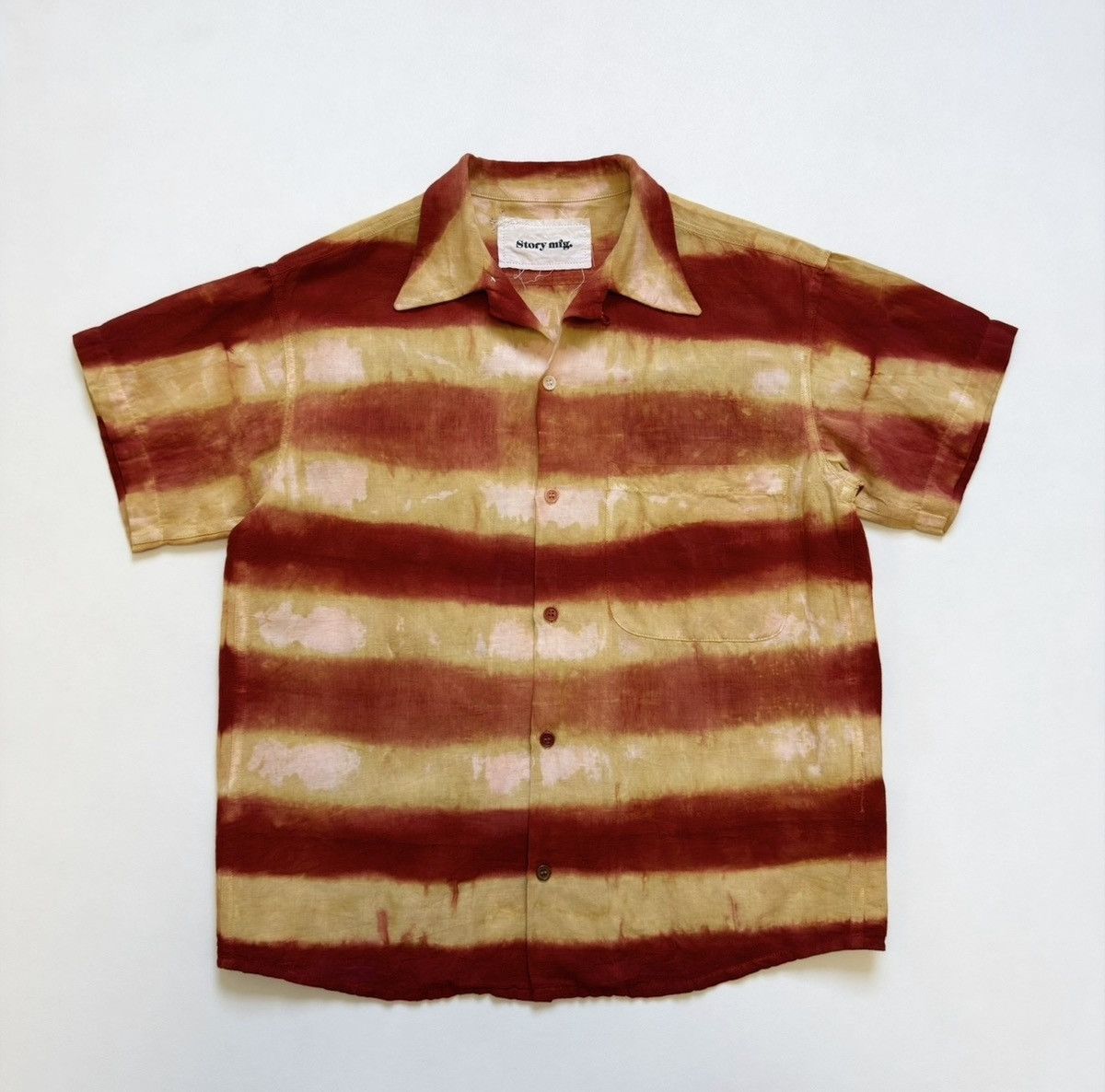 Story Mfg. ‘Fire Tie Dye’ Striped Boxy Shirt Size US S / EU 44-46 / 1 - 2 Thumbnail