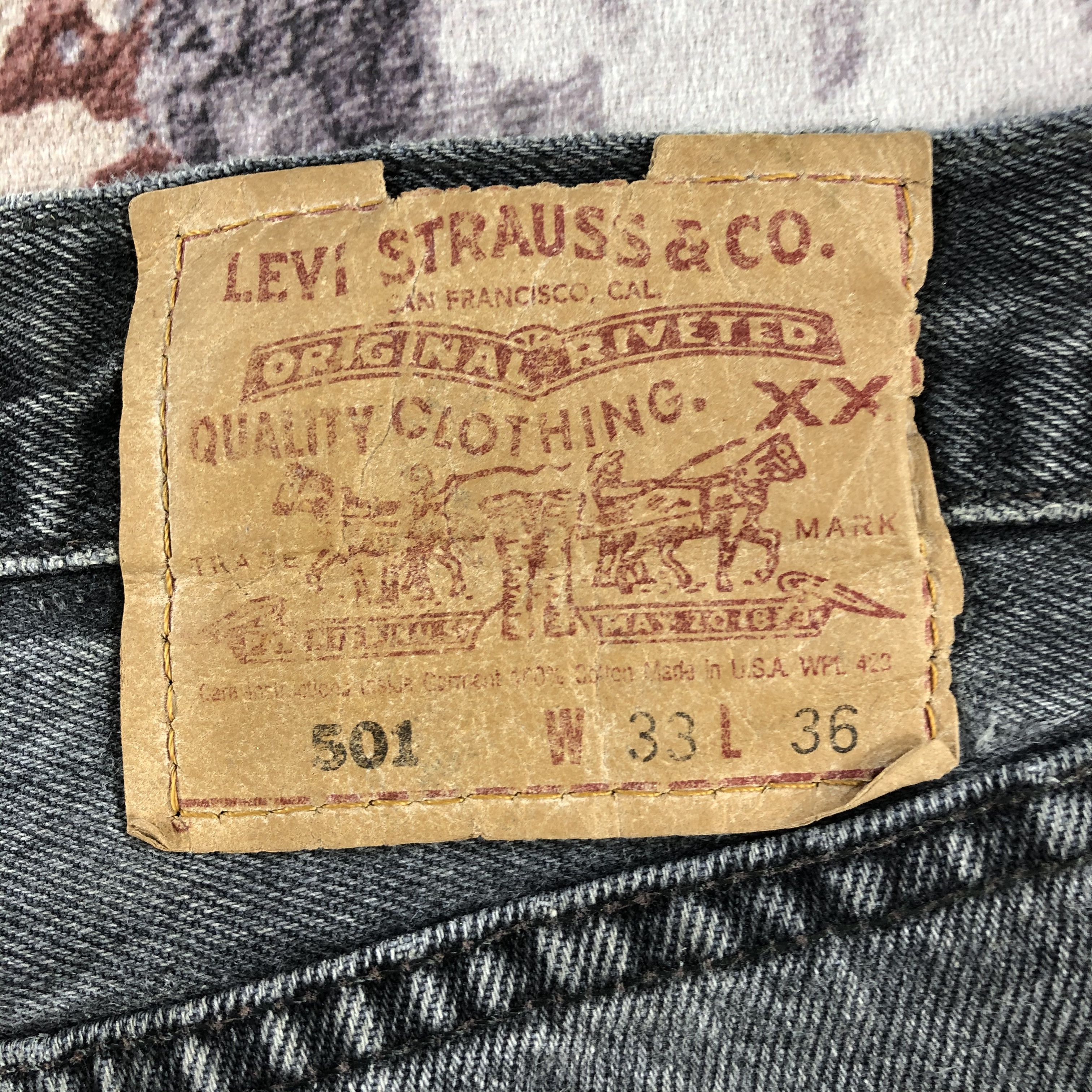 Levi's Vintage Faded Black Levis 501 Jeans-JM3040 Size US 32 / EU 48 - 8 Thumbnail