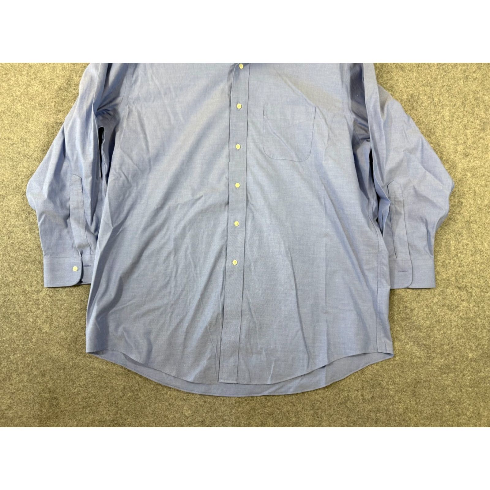 Brooks Brothers Brooks Brothers Dress Shirt Mens 17 1/2-33 Blue Stretch Madison Fit Non-Iron Regular Long Sleeve Button Cuff Chest 53 in Solid" Size 48R - 4 Thumbnail