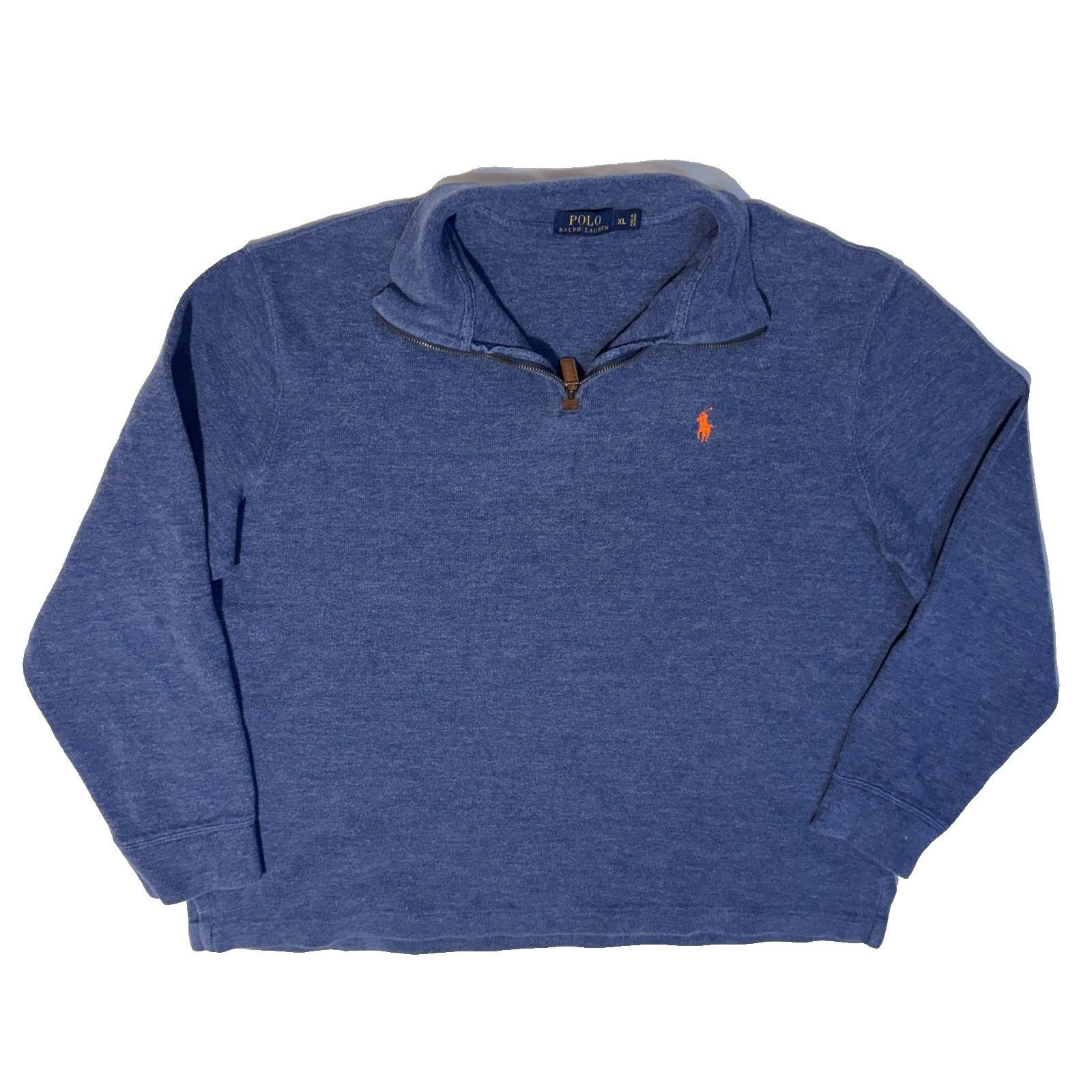 Polo Ralph Lauren Polo Ralph Lauren bLUE Ribbed 1/4 Zip Knit Sweater Mens XL O Size US XL / EU 56 / 4 - 1 Thumbnail