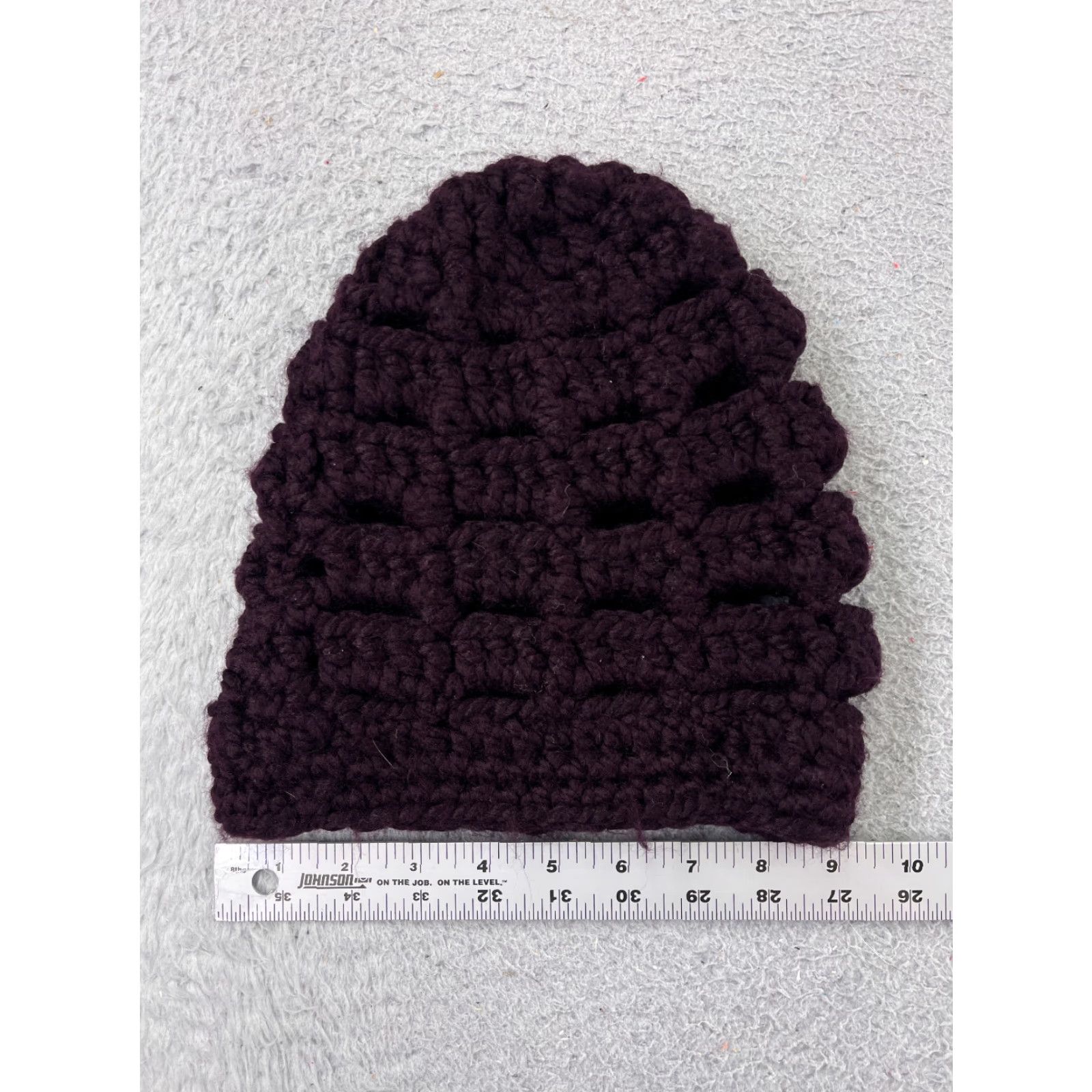 Vintage VINTAGE Handmade Beanie Toque Womens One Size Purple Crochet Knit Breathable Acrylic Ski Size ONE SIZE - 3 Thumbnail