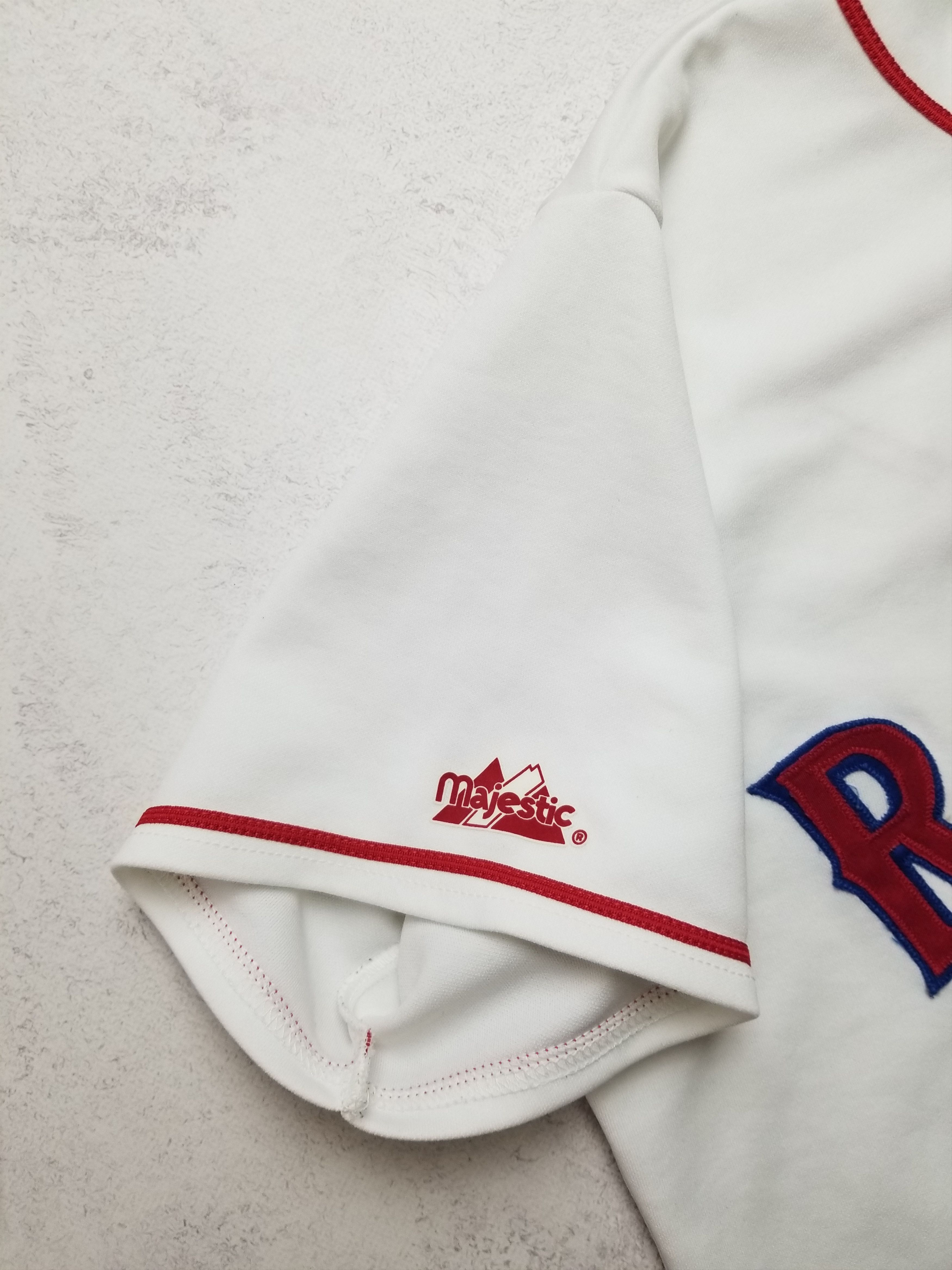 Majestic VTG Rodriguez #7 Texas Rangers Majestic Sewn White Jersey Size US L / EU 52-54 / 3 - 10 Thumbnail