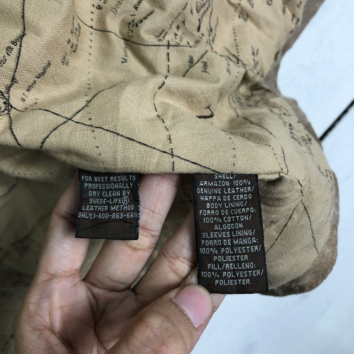 Genuine Leather 🔥90’s Vintage Genuine Leather Jacket St John Bay Map Lining Size US M / EU 48-50 / 2 - 17 Thumbnail