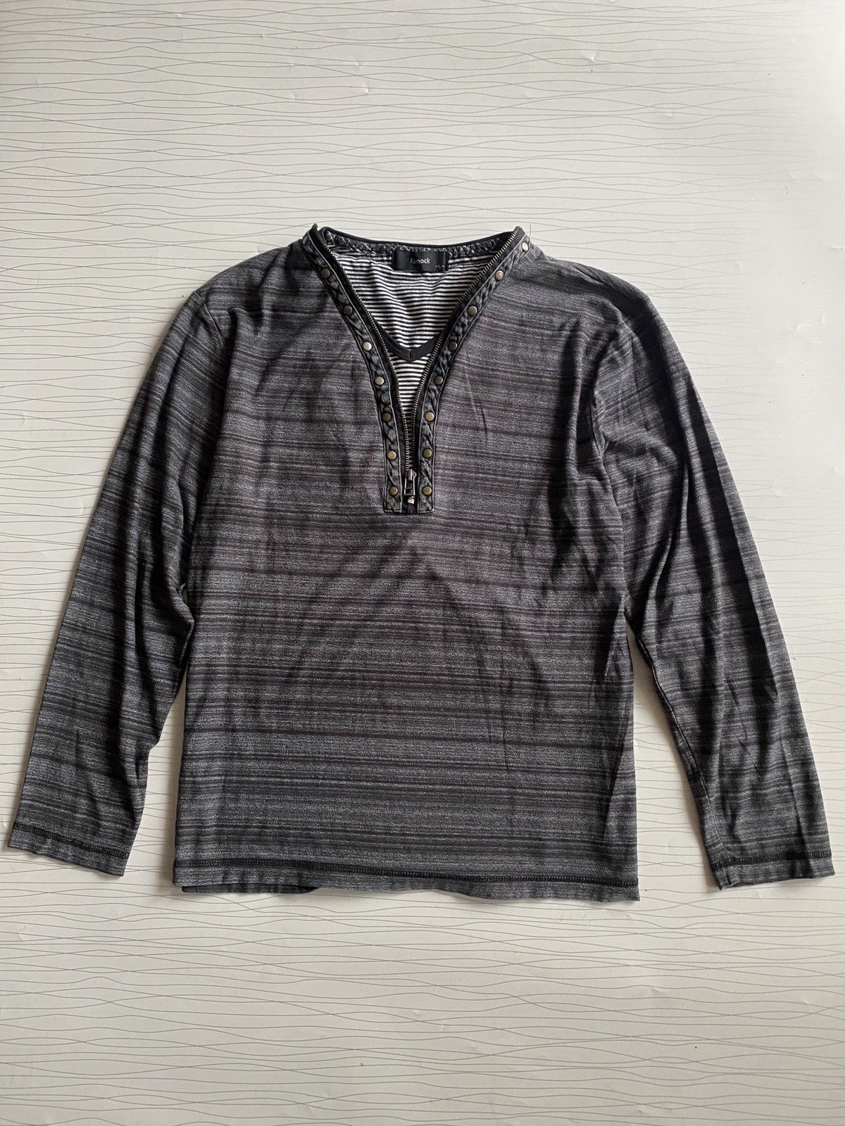 Raf Simons Japanese Famock Studed Zipper Double Layer Tee Size US L / EU 52-54 / 3 - 1 Thumbnail