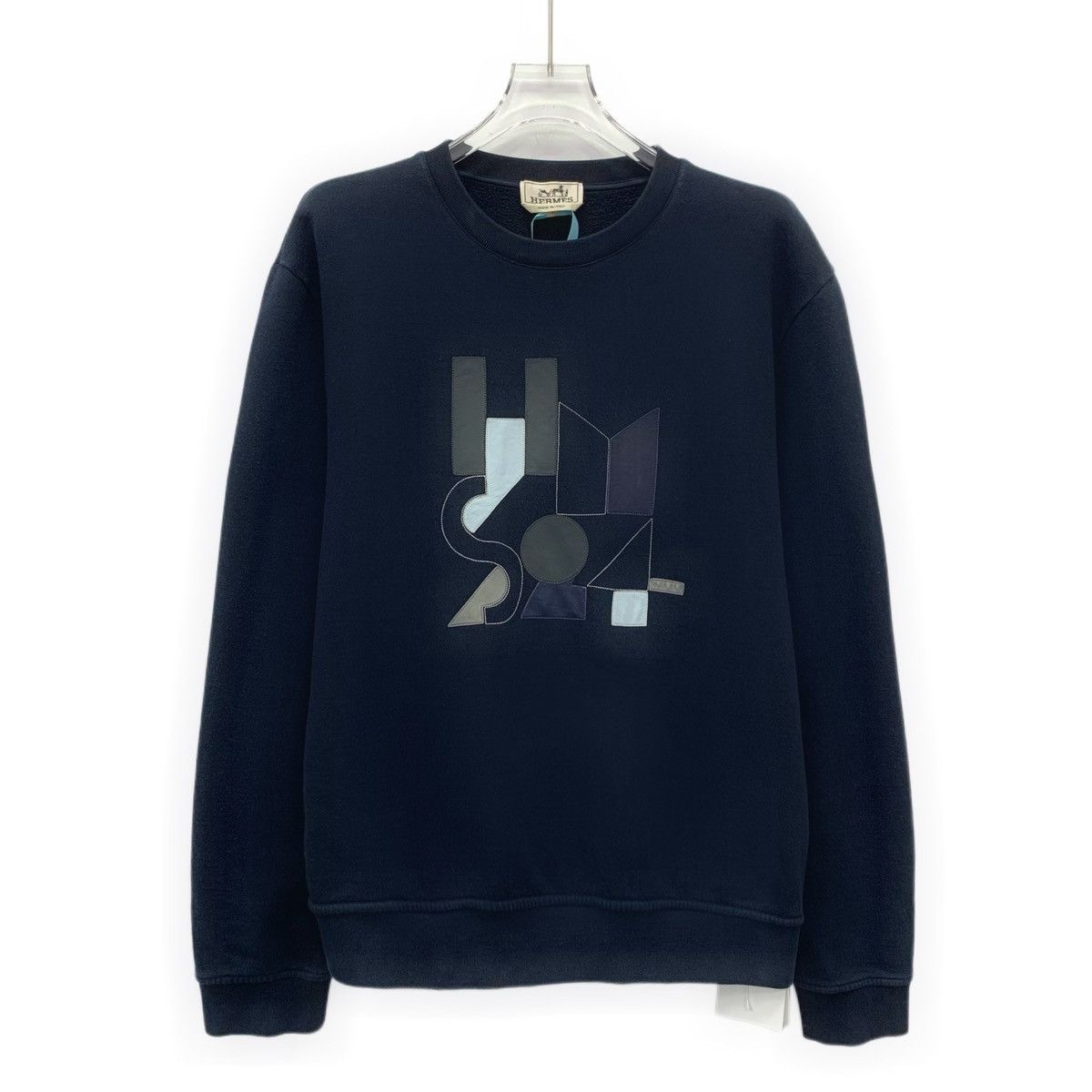 Hermes Hermes 24 Style Dark Blue Geometric Pattern Sweatshirt K26WX Size US L / EU 52-54 / 3 - 1 Thumbnail